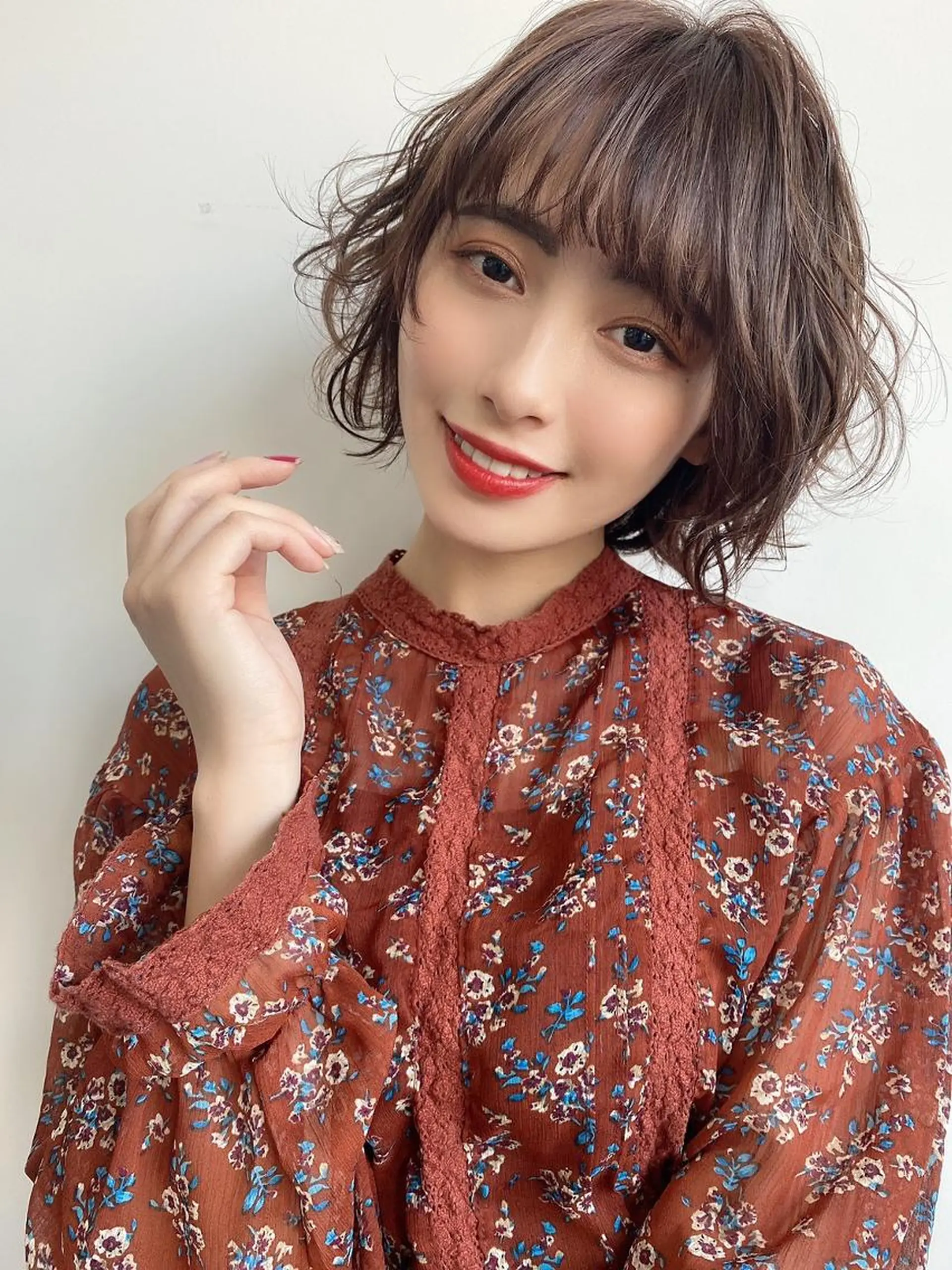 ミディアム パーマ カラー トリートメント 梅田茶屋町 Yutaのヘアスタイル