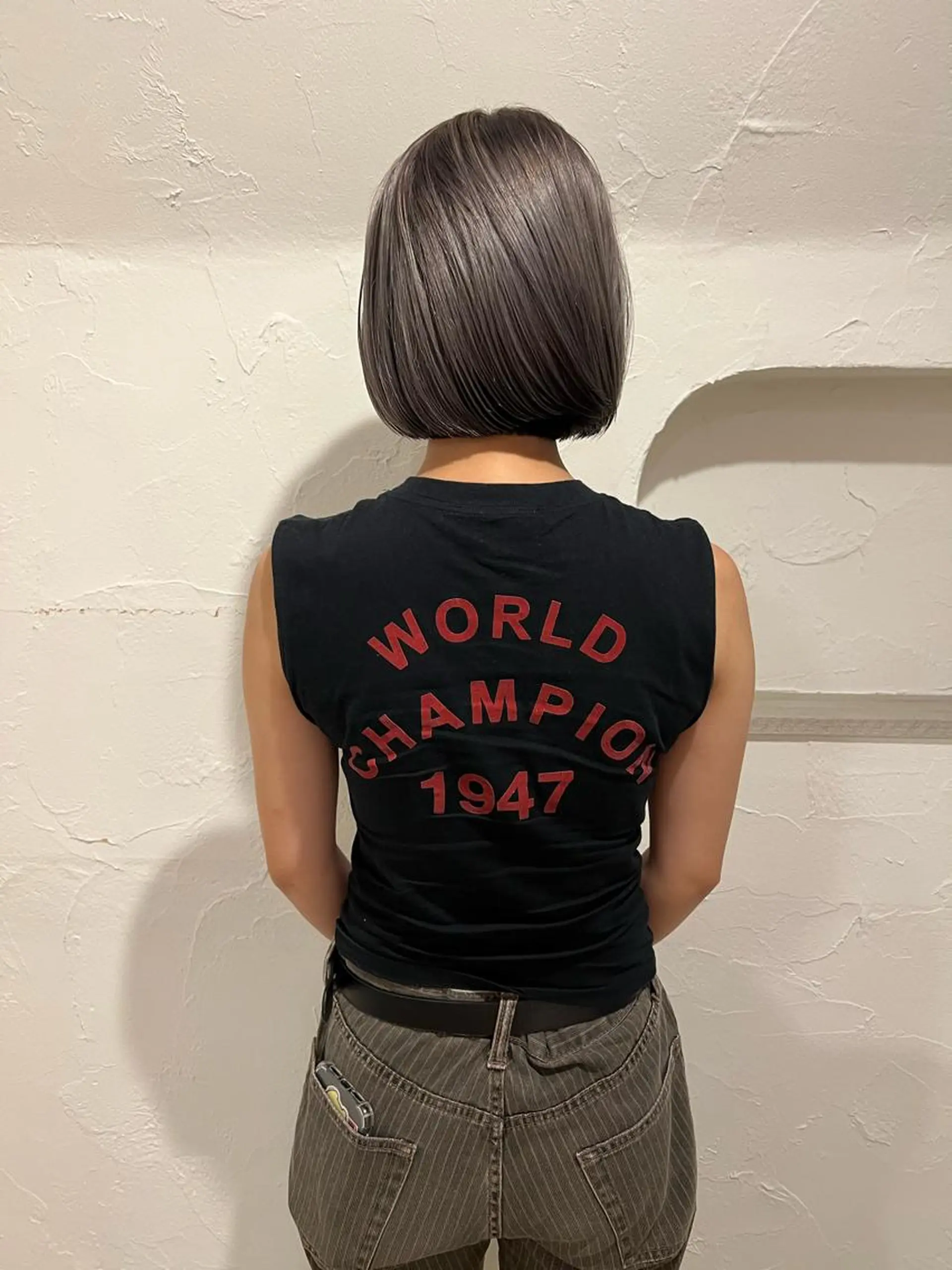 ショート ボブ 退色まで透明感ある ダブルカラー/リクのヘアスタイル