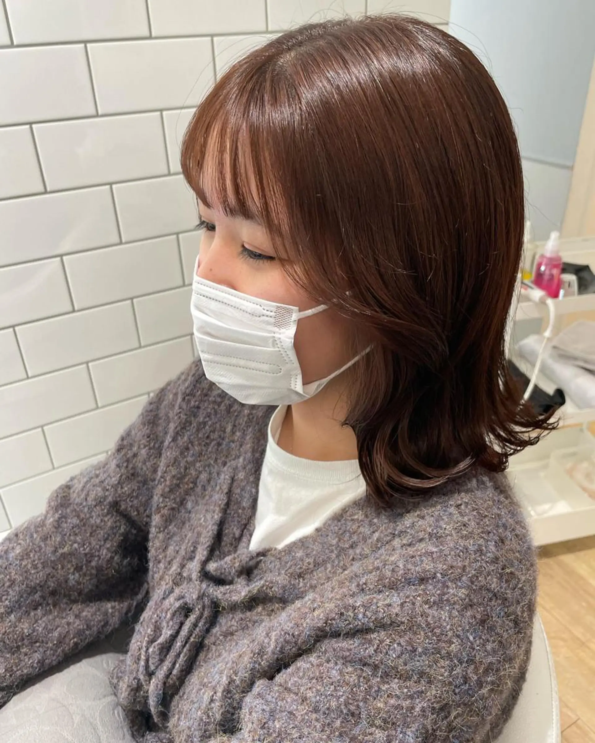 ミディアム カラー パーマ ヘアアレンジ メンズ キッズ ネイル マツエク・マツパ ブラウンカラー オレンジ オレンジブラウン カラーマツエク ブラウン 🫧垢抜けヘア🫧 SHIORIのヘアスタイル