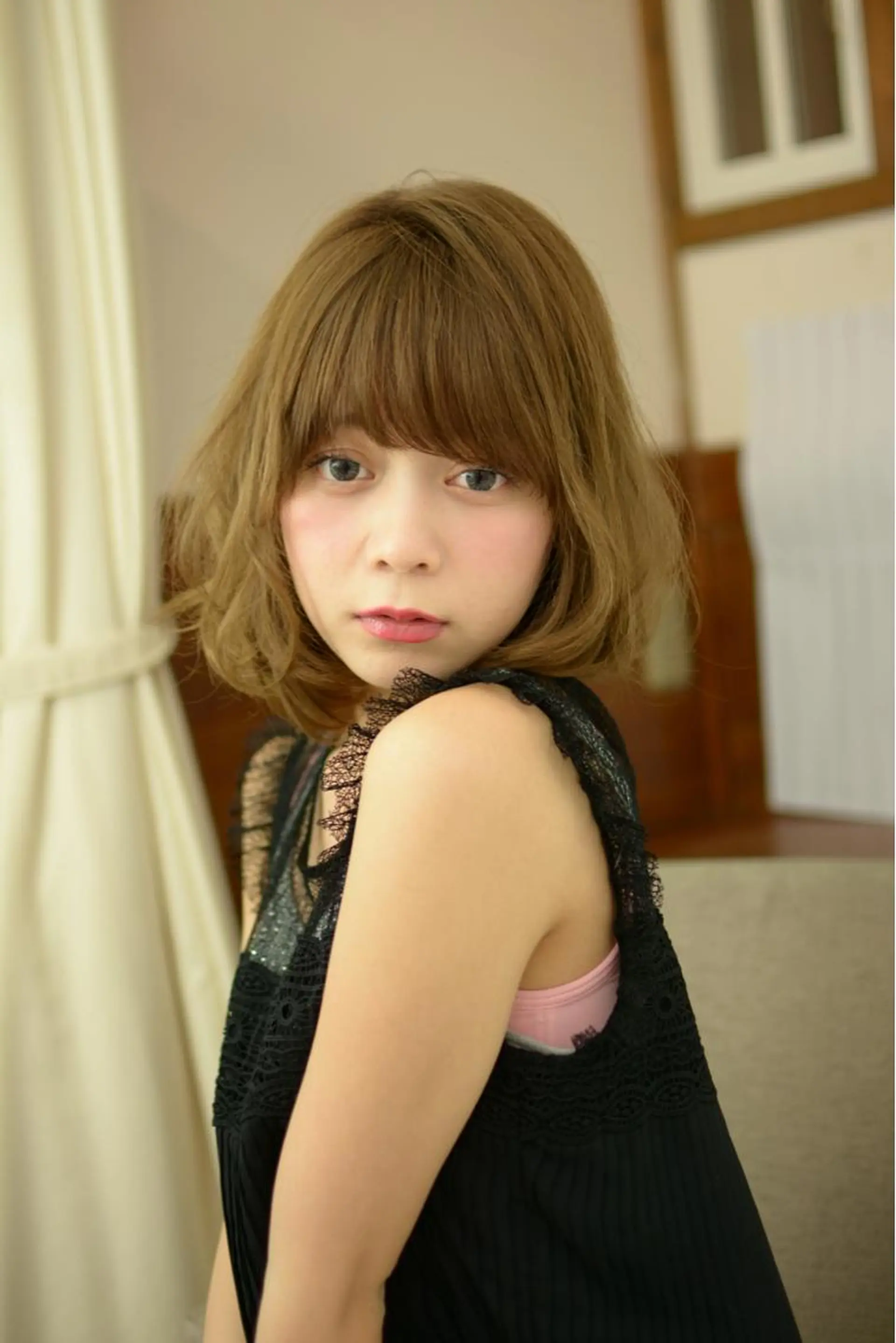 ミディアム パーマ 服部 聡洋のヘアスタイル