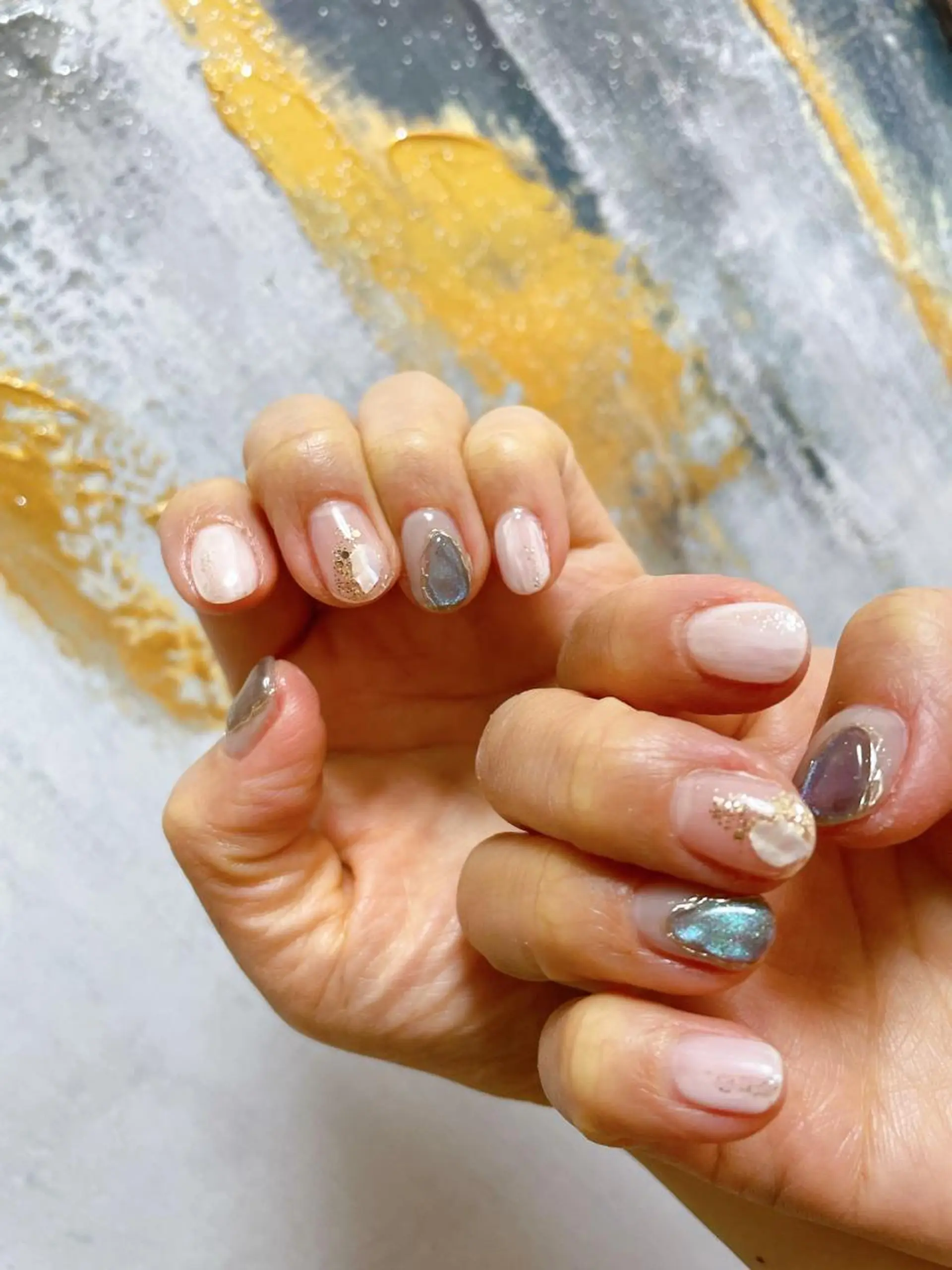 ネイル オーロラネイル フラワーネイル フットネイル フレンチネイル ジェルネイル Mogu nail 二子玉川のネイルデザイン