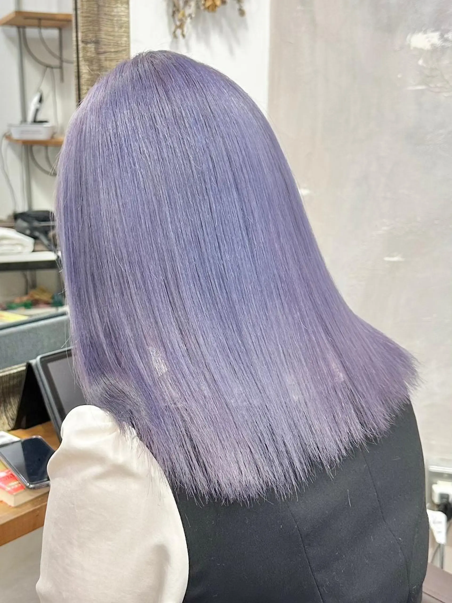 ミディアム ボブ ハイライト 韓国風ヘア レイヤーカット LORE福岡天神 韓国/ブリーチのヘアスタイル