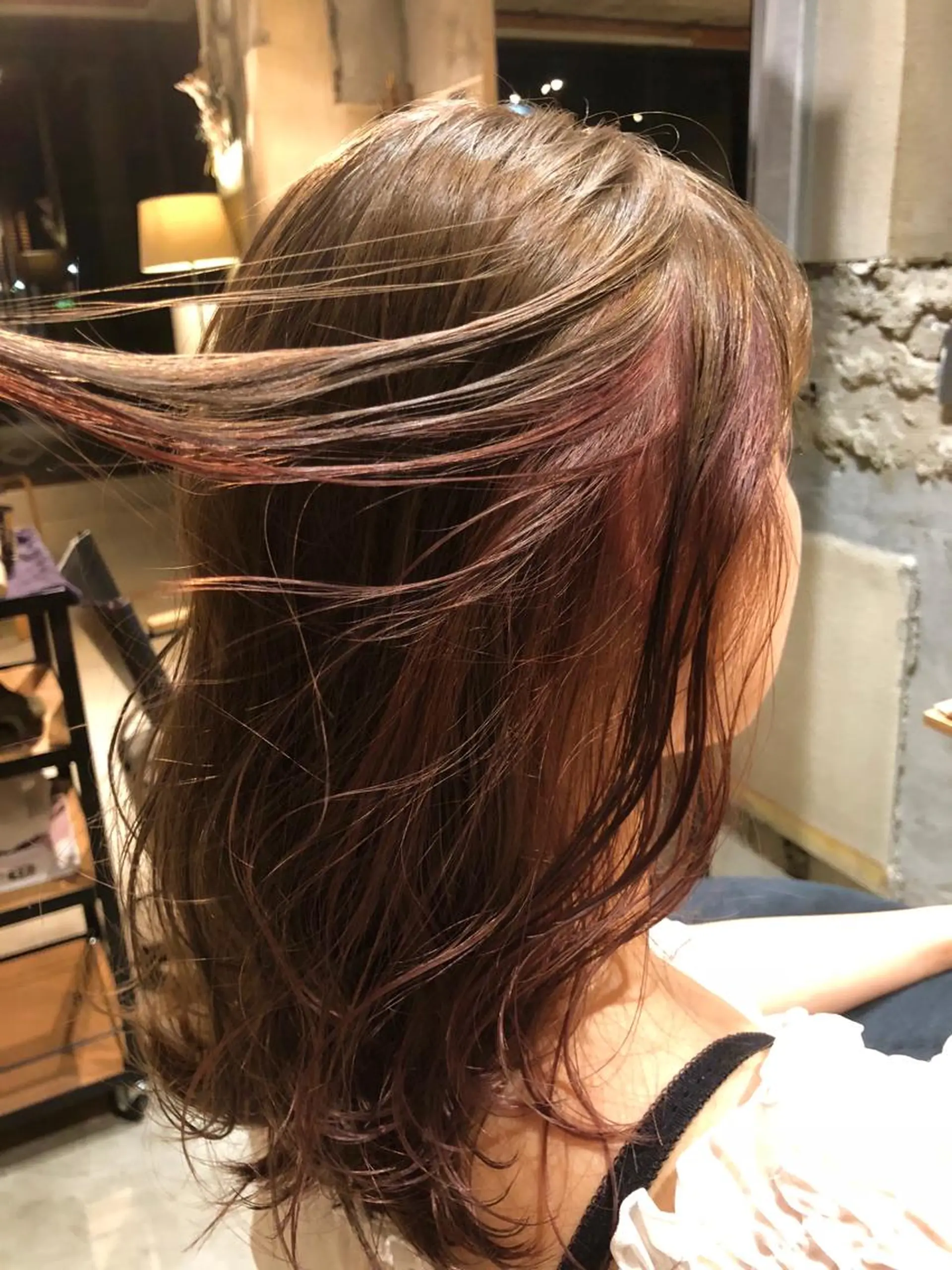 ミディアム カラー ヘアカラー 岡本 一平のヘアスタイル