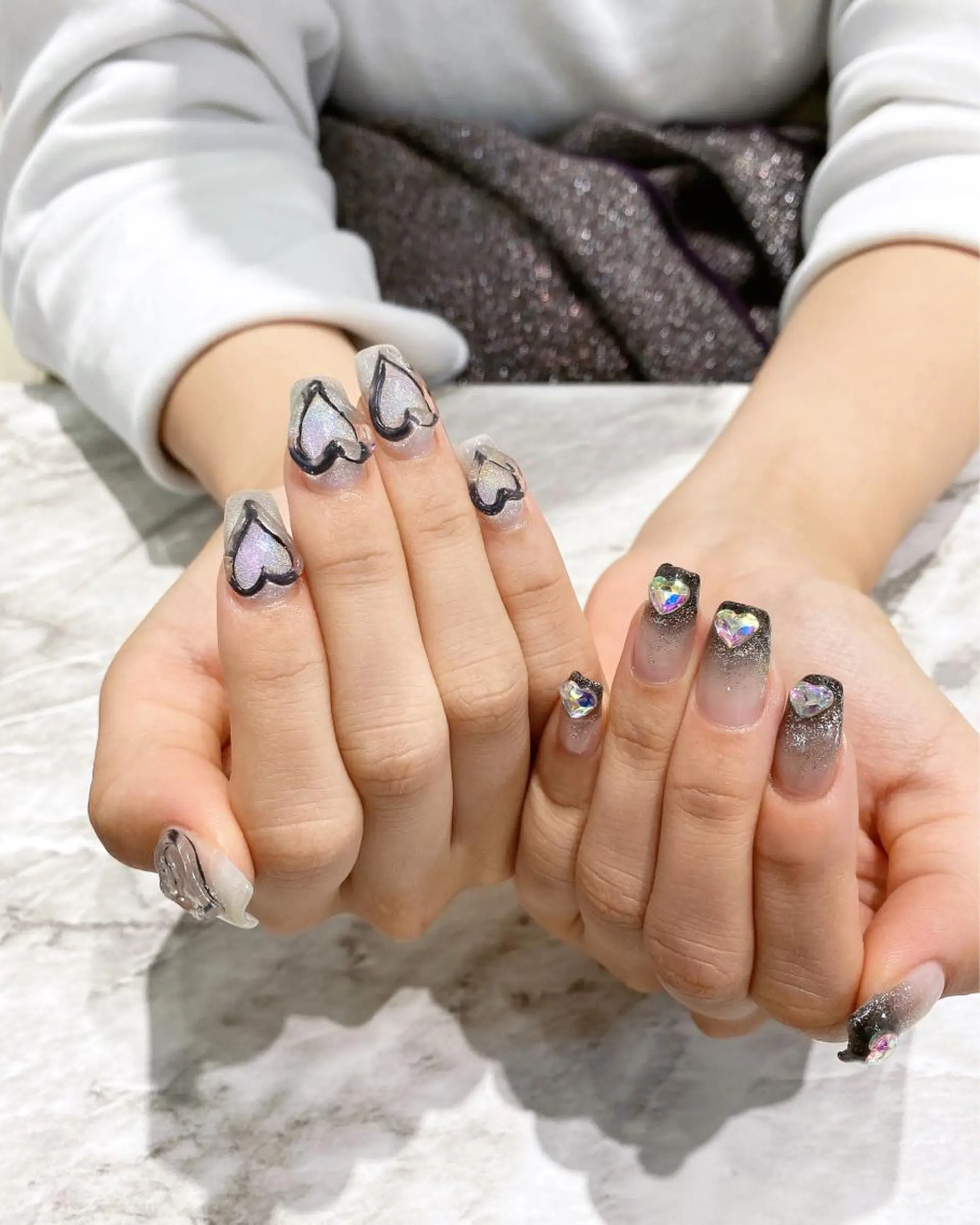 ネイル ハート マグネットネイル ハンドネイル フットネイル ハンドケア nail salon  AlgeTy所属・✴︎:.｡. MAKI.｡.:✴︎のネイルデザイン