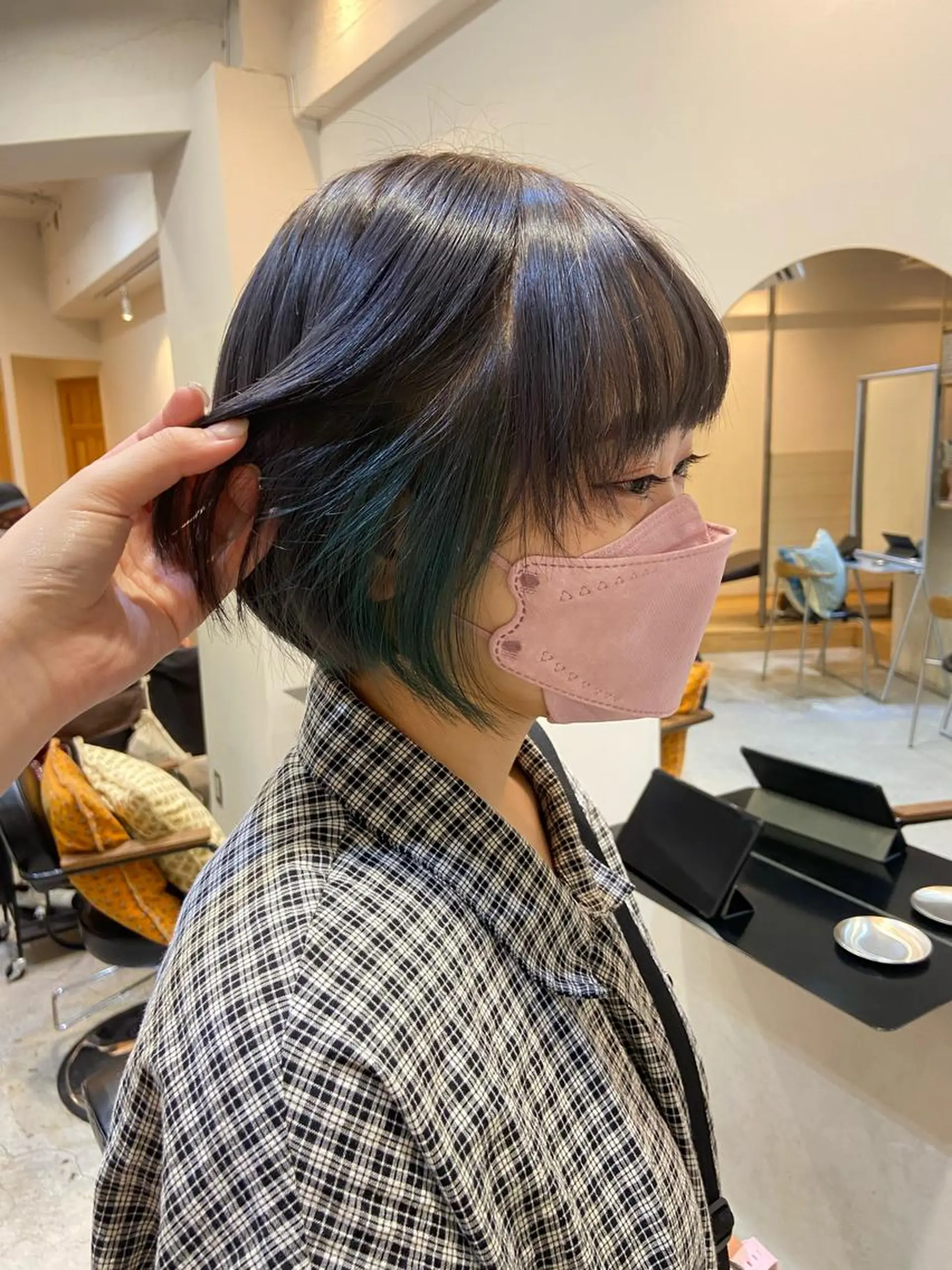 ショート カラー ブルーカラー インナーカラー ヘアカラー トリートメント なかむら ゆきのヘアスタイル