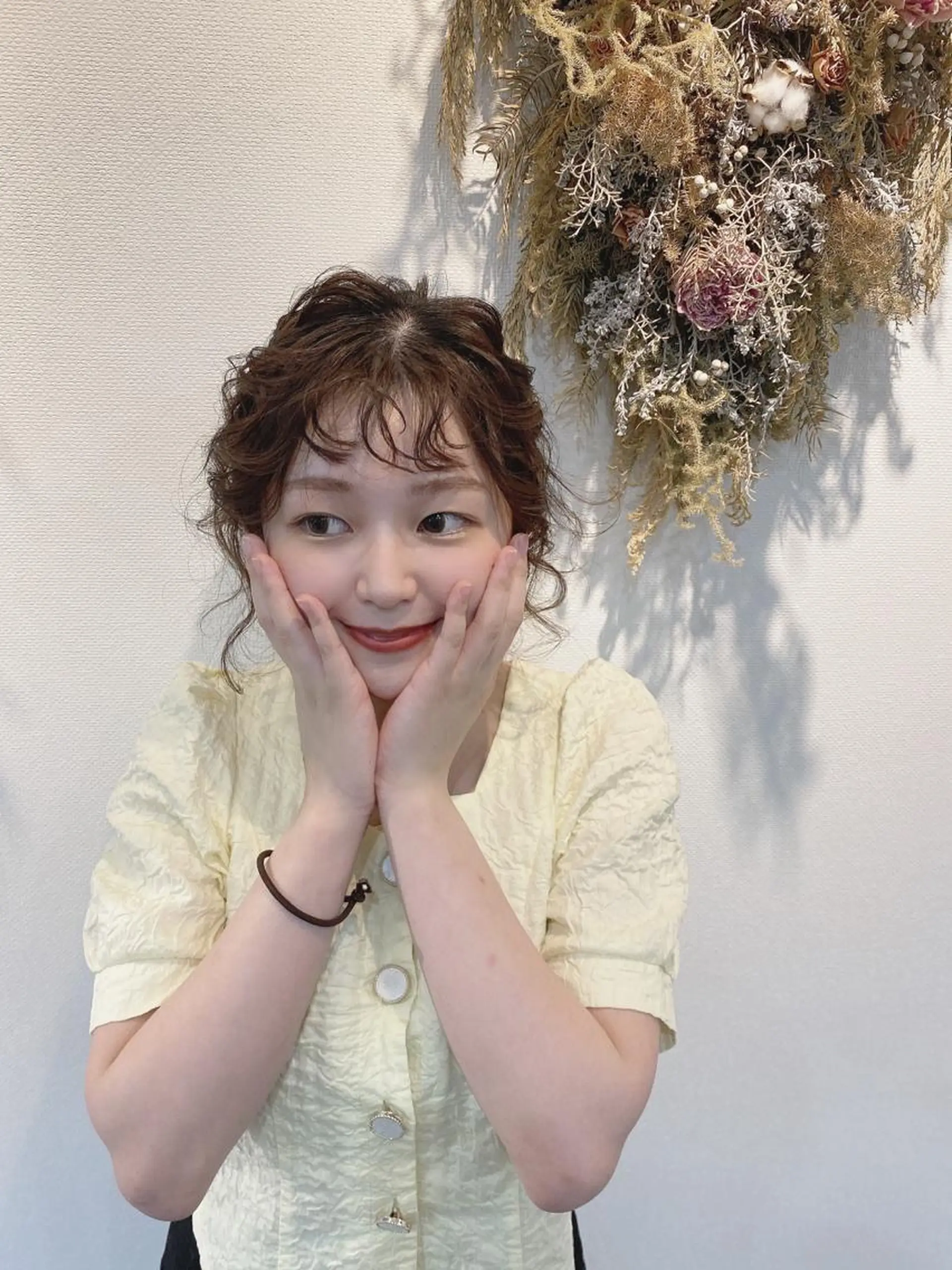 ショート ヘアアレンジ ブリーチなしベージュ /ヘアセット/ミユのヘアスタイル