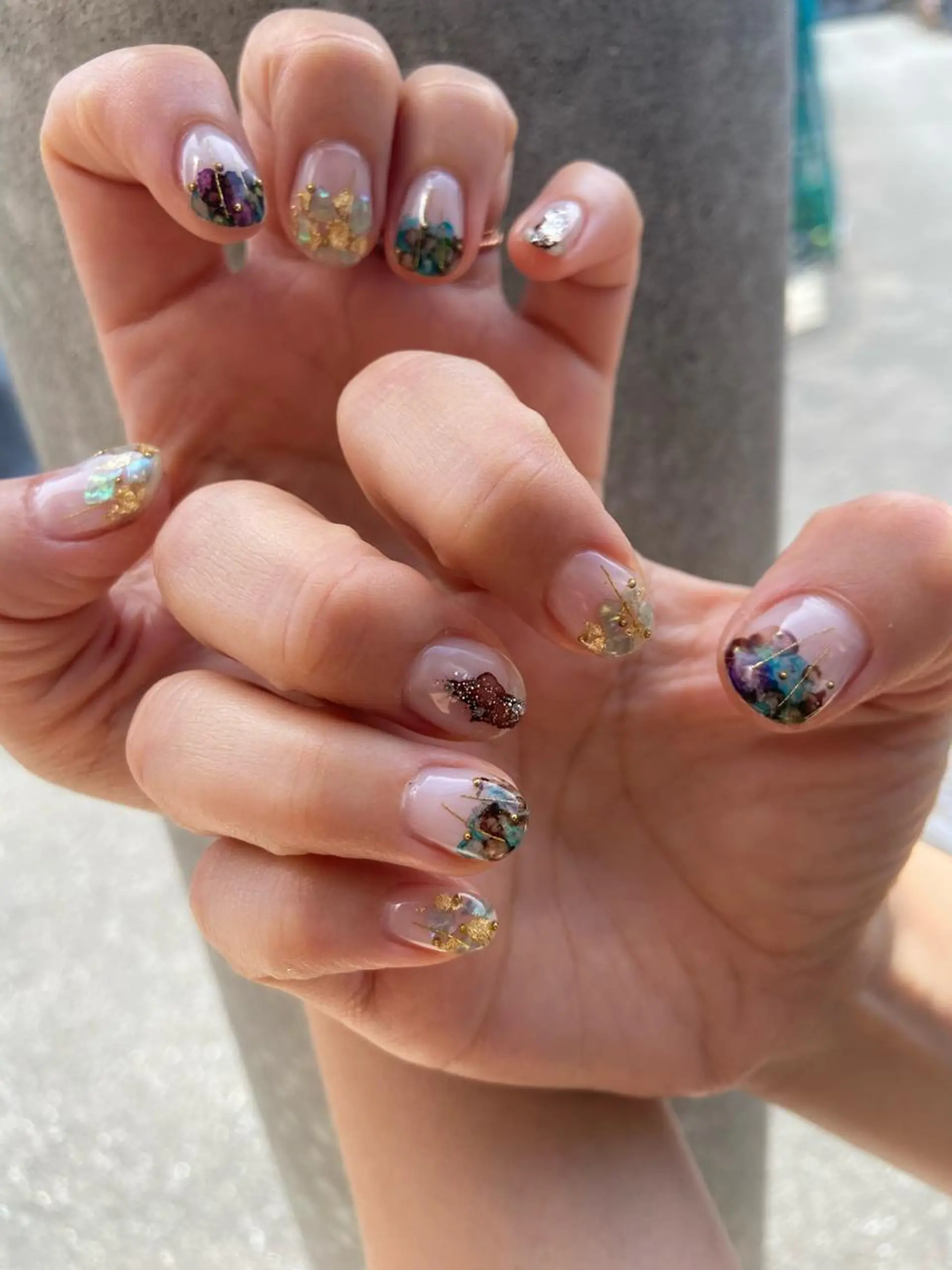 ネイル アートネイル ミラーネイル ニュアンスネイル . unffのネイルデザイン