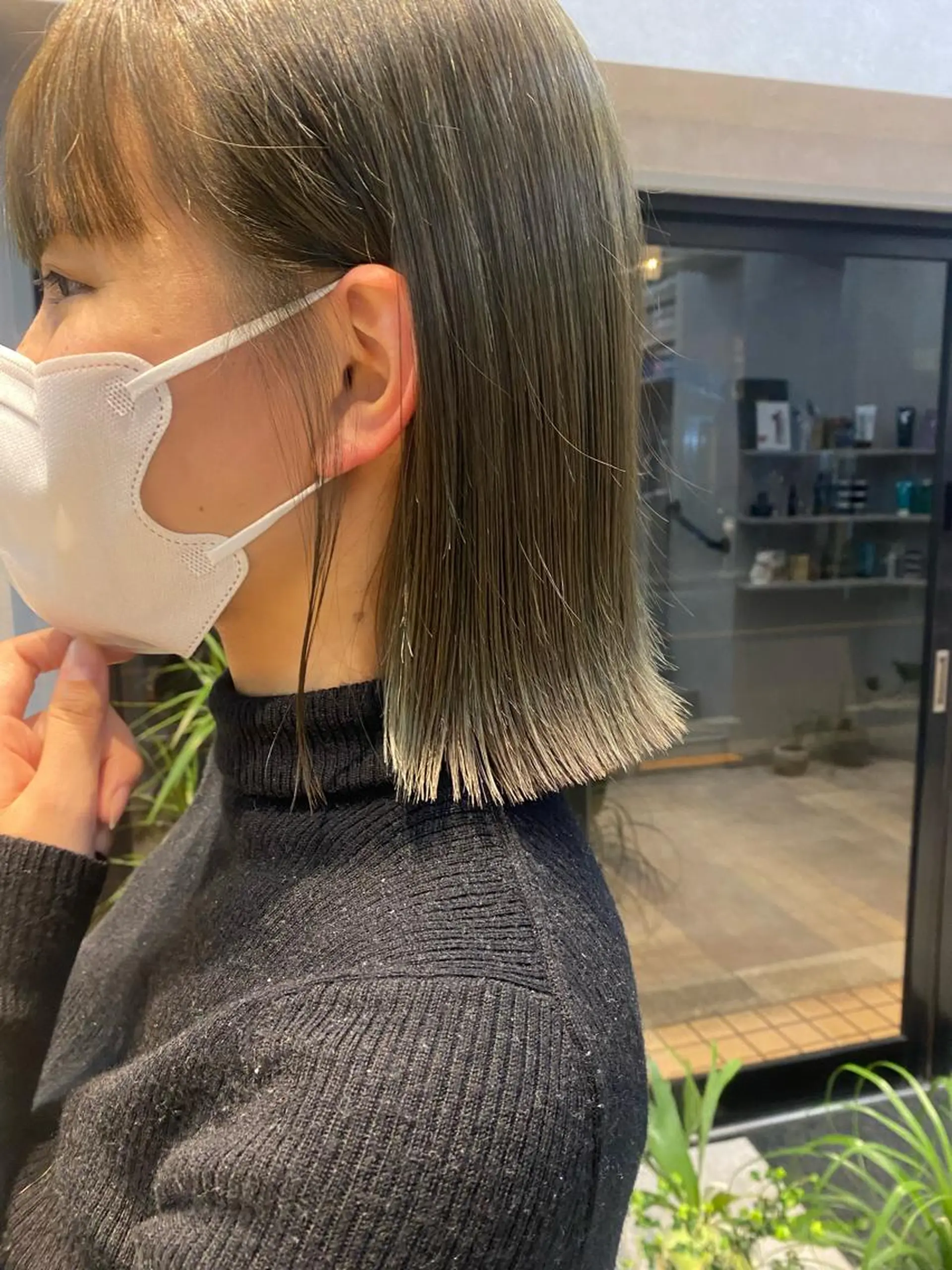 ミディアム カラー ブリーチ ブリーチなしカラー Umu所属・✳︎透明感カラー✳︎ ボブ✳︎nanaのヘアスタイル