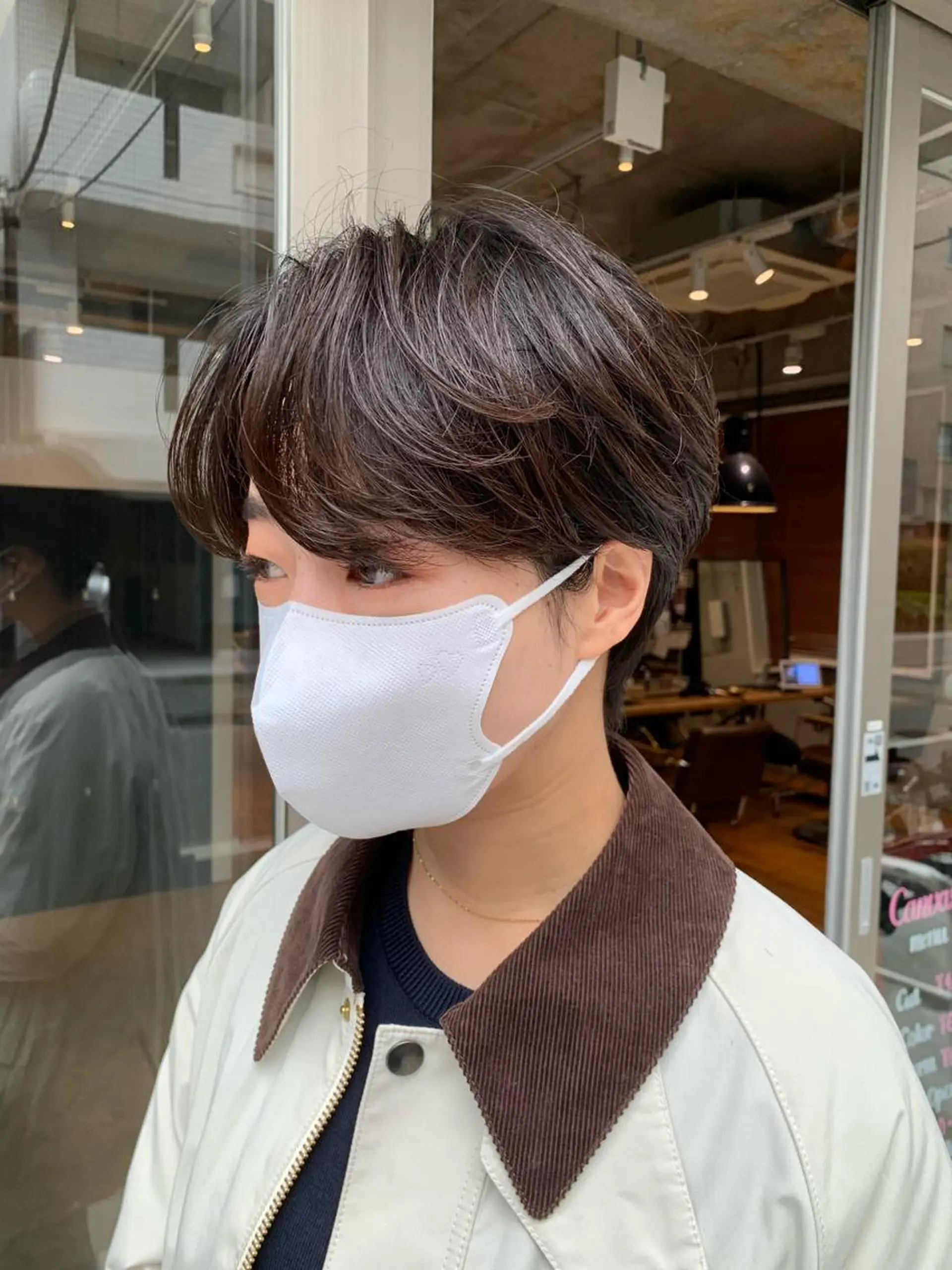 ショート パーマ カット ボブ　くせ毛風パーマ 艶カラー/横山大樹のヘアスタイル