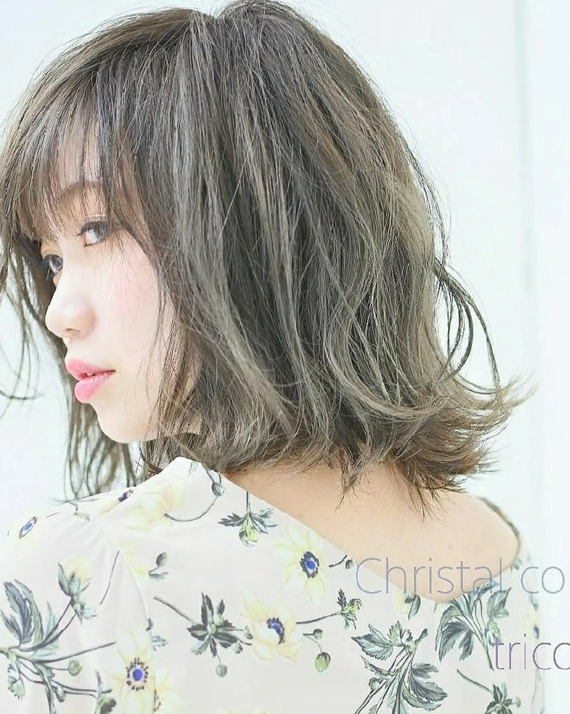 ミディアム カラー 透明感カラー 竹内啓太 ボブのヘアスタイル