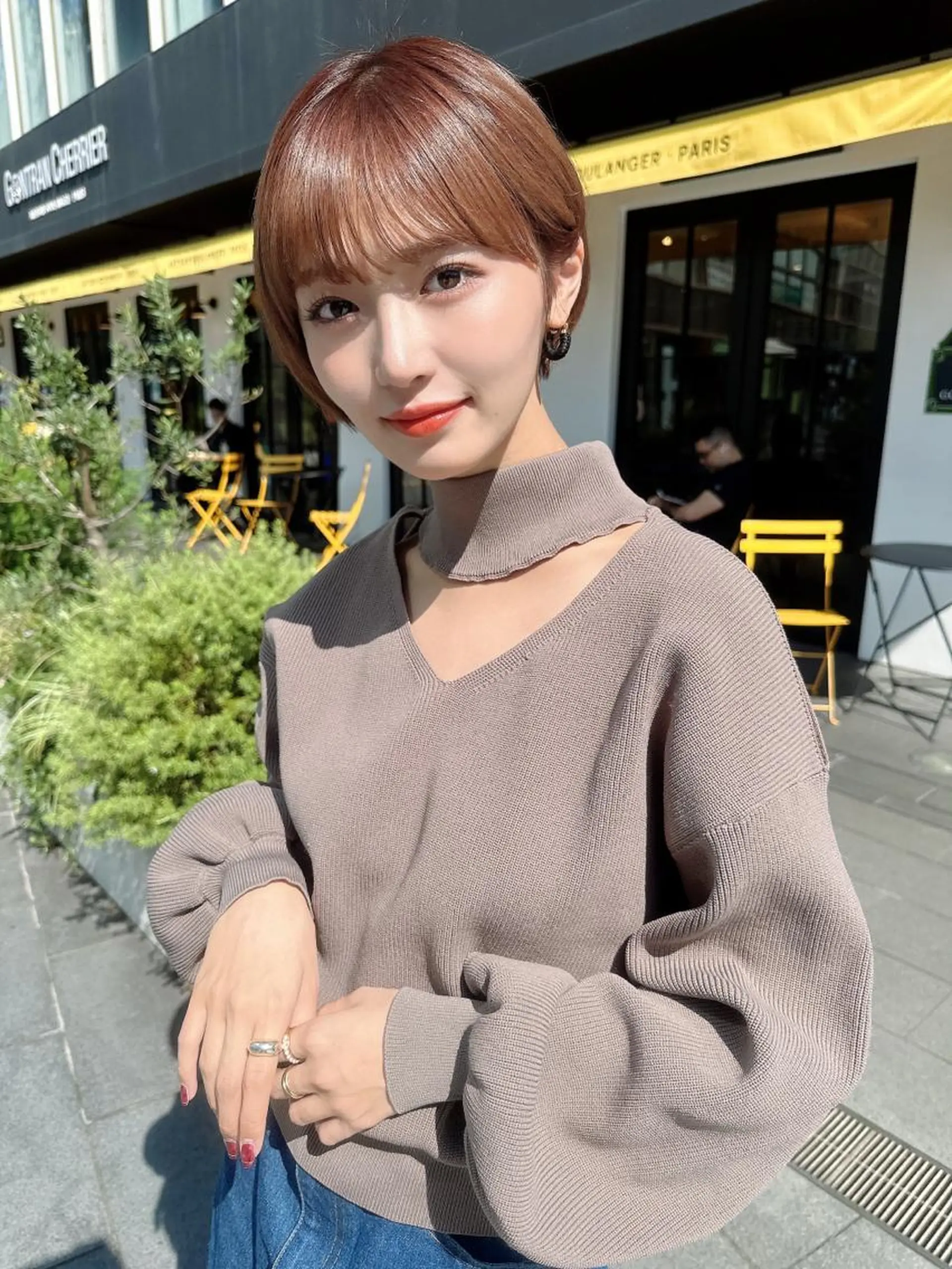 ショート 切りっぱなしボブ 前下がりボブ ショートボブ ボブ くびれヘア 市原 大翼のヘアスタイル