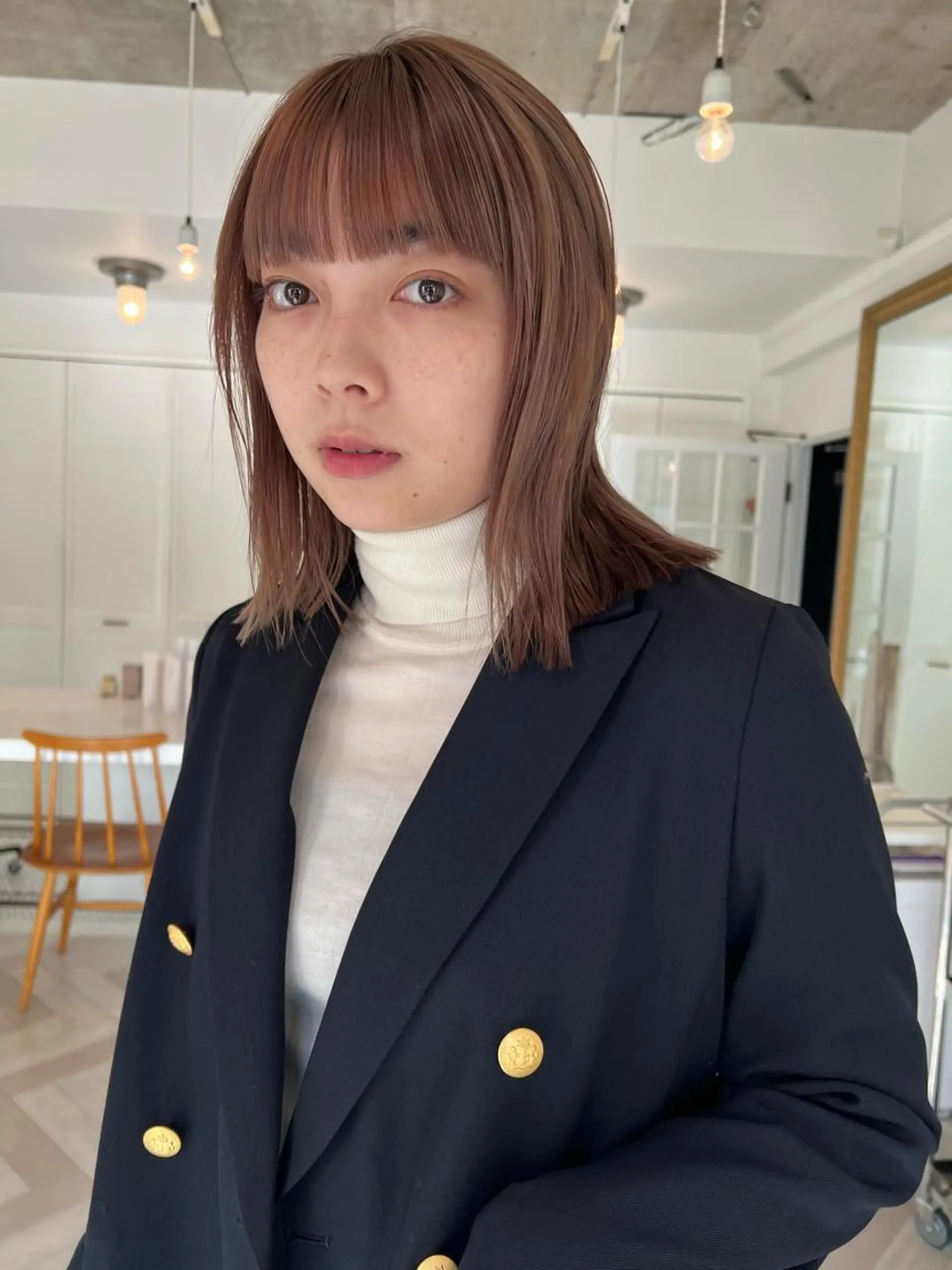 カラー ヘアカラー ブリーチカラー🎀 韓国風/寺門美優のヘアスタイル