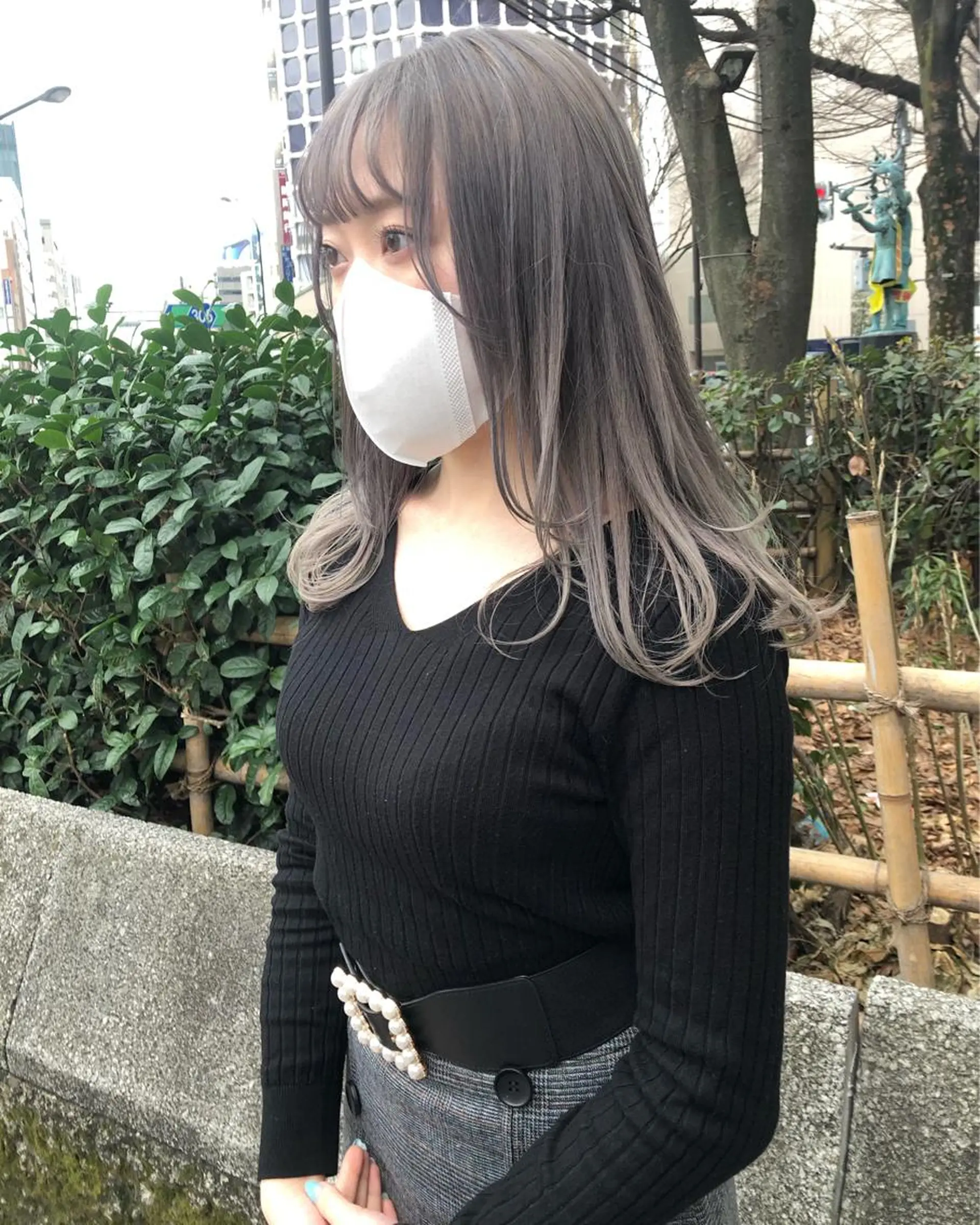 セミロング カラー ブリーチ ケアブリーチ カット ヘアカラー トリートメント ボブ/ミニボブ/ 立河今日子のヘアスタイル