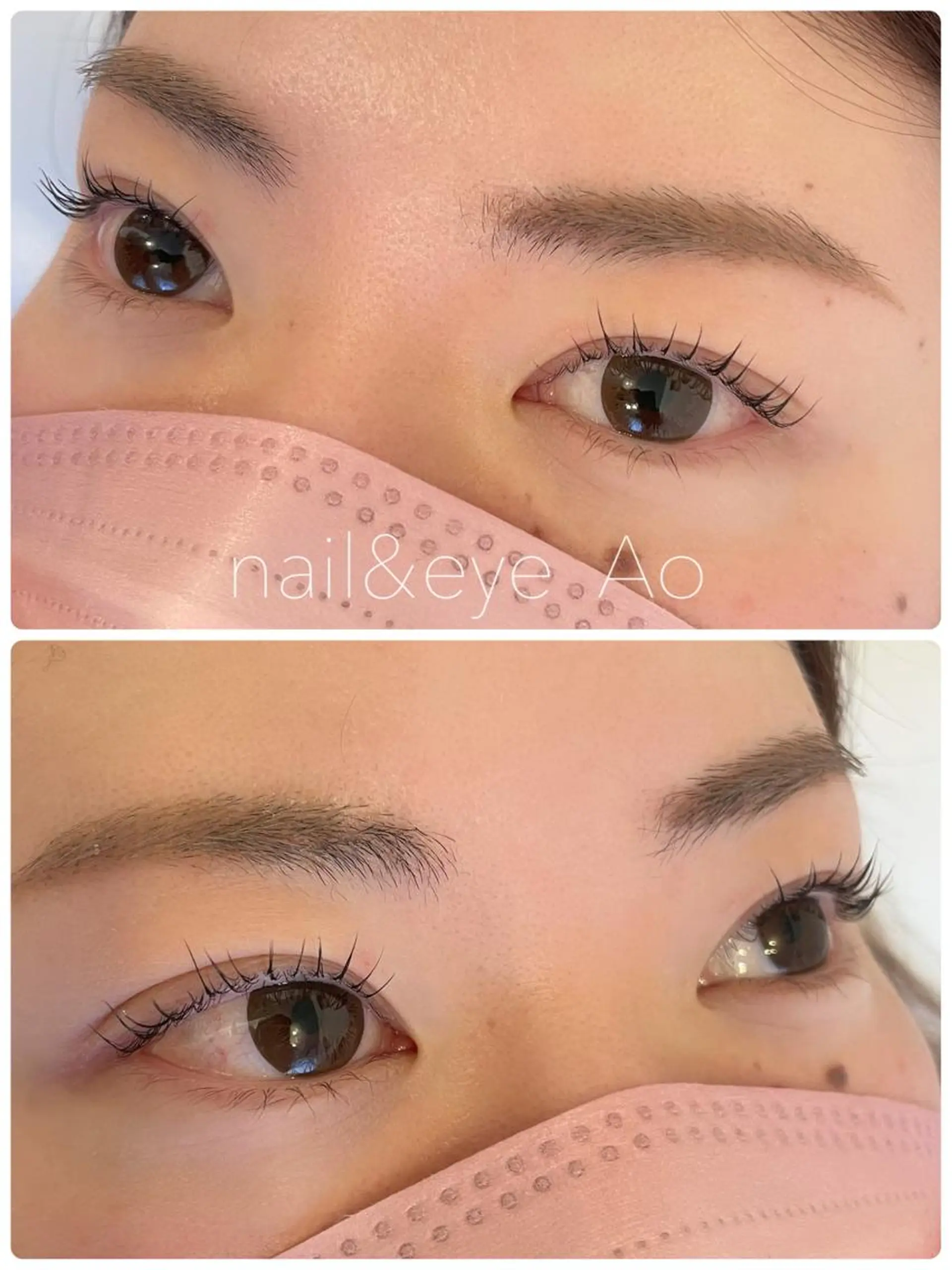 ミディアム カラー パーマ ヘアアレンジ キッズ マツエク・マツパ アイブロウ パリジェンヌラッシュリフト ストレートパーマ マツパ nail&eye Aoのマツエク・マツパデザイン