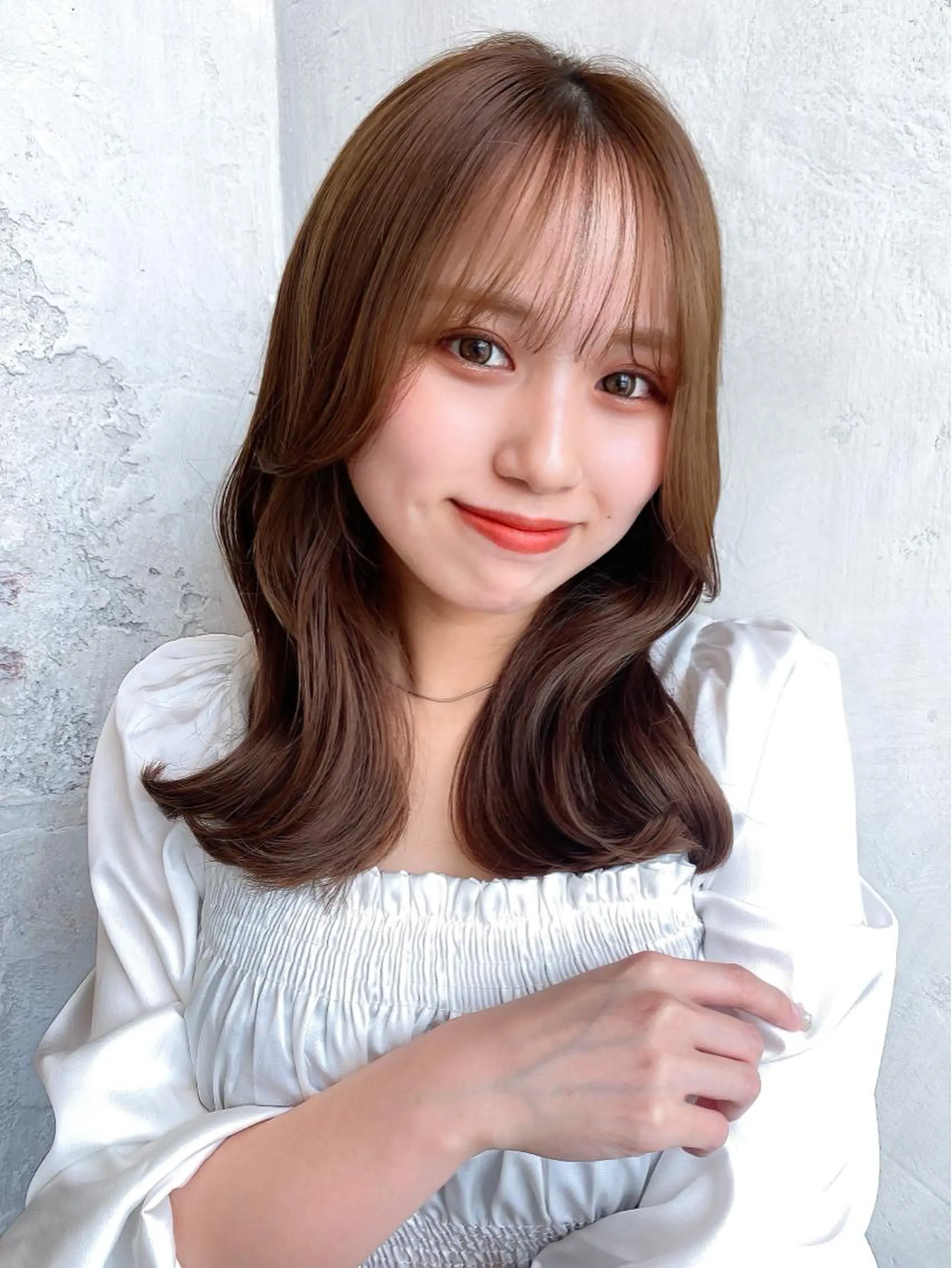 セミロング カラー ベージュカラー ブラウンカラー ブラウンベージュ くびれヘア 顔周りカット カット ヘアカラー トリートメント 顔周り/くびれヘア 韓国ヘア💕風間るなのヘアスタイル