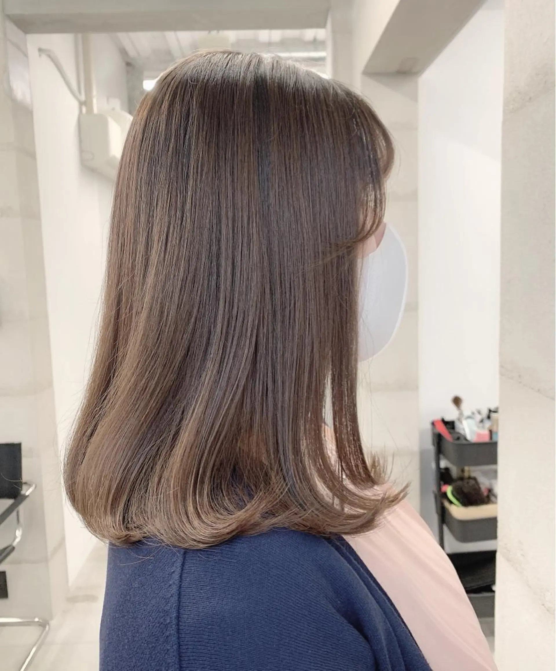 ミディアム カラー 透明感/オリーブ/ グレージュ/YUKAのヘアスタイル