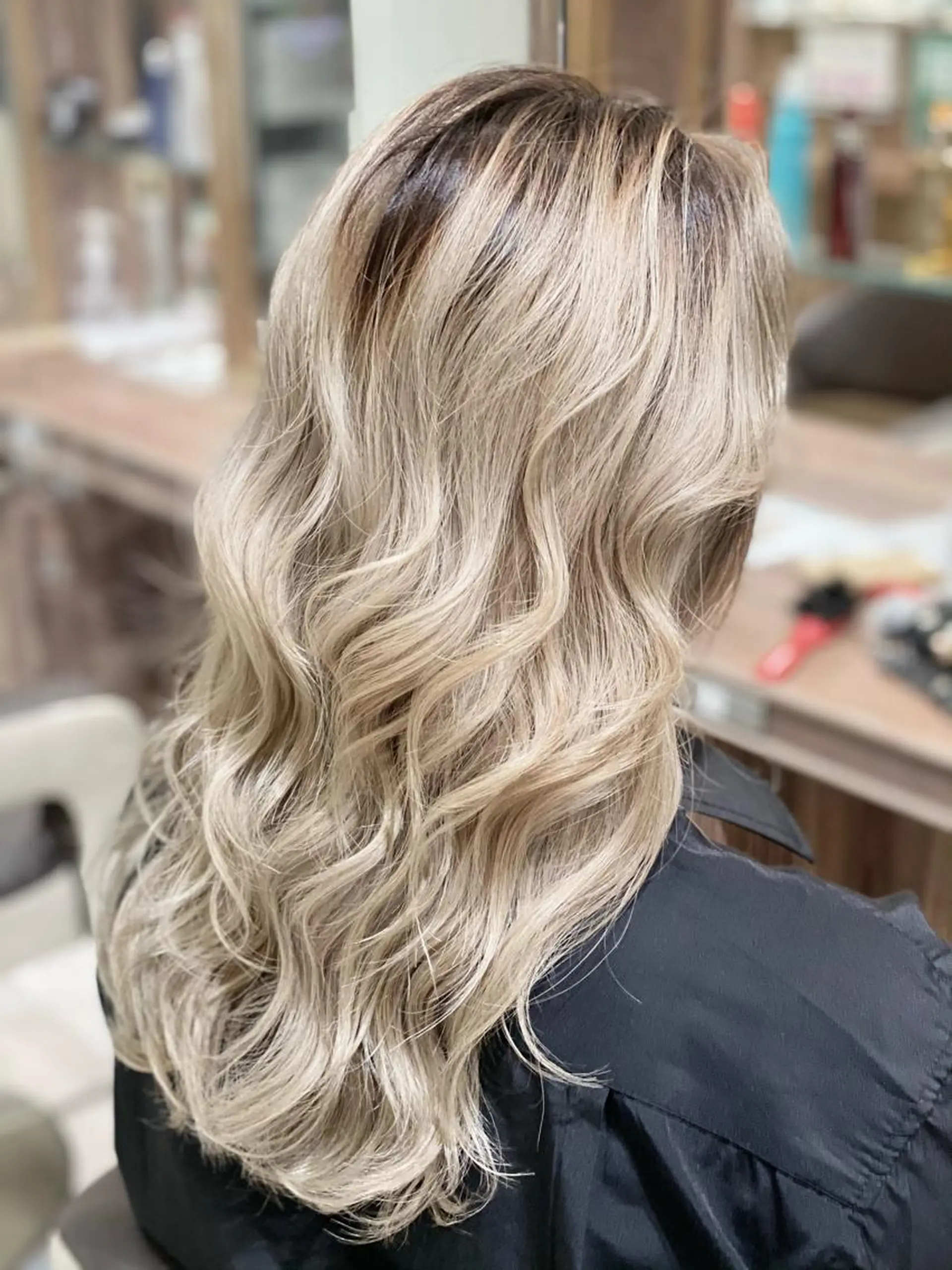 ロング カラー バレイヤージュ レイヤーカット 💎大人ハイライト 💎上杉一也💎のヘアスタイル