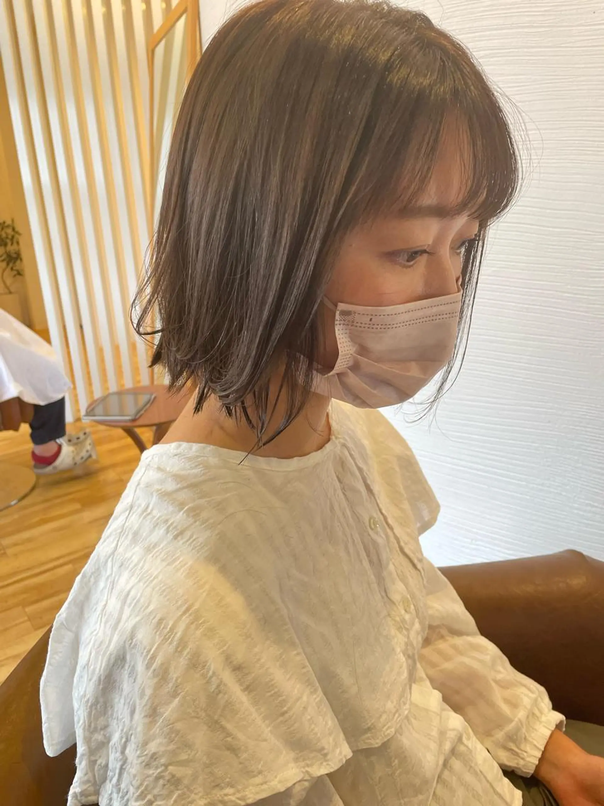 ミディアム カラー 切りっぱなしボブ ボブ カット ヘアカラー トリートメント ヘッドスパ 北九州美容室 🕊️わかな✂︎のヘアスタイル