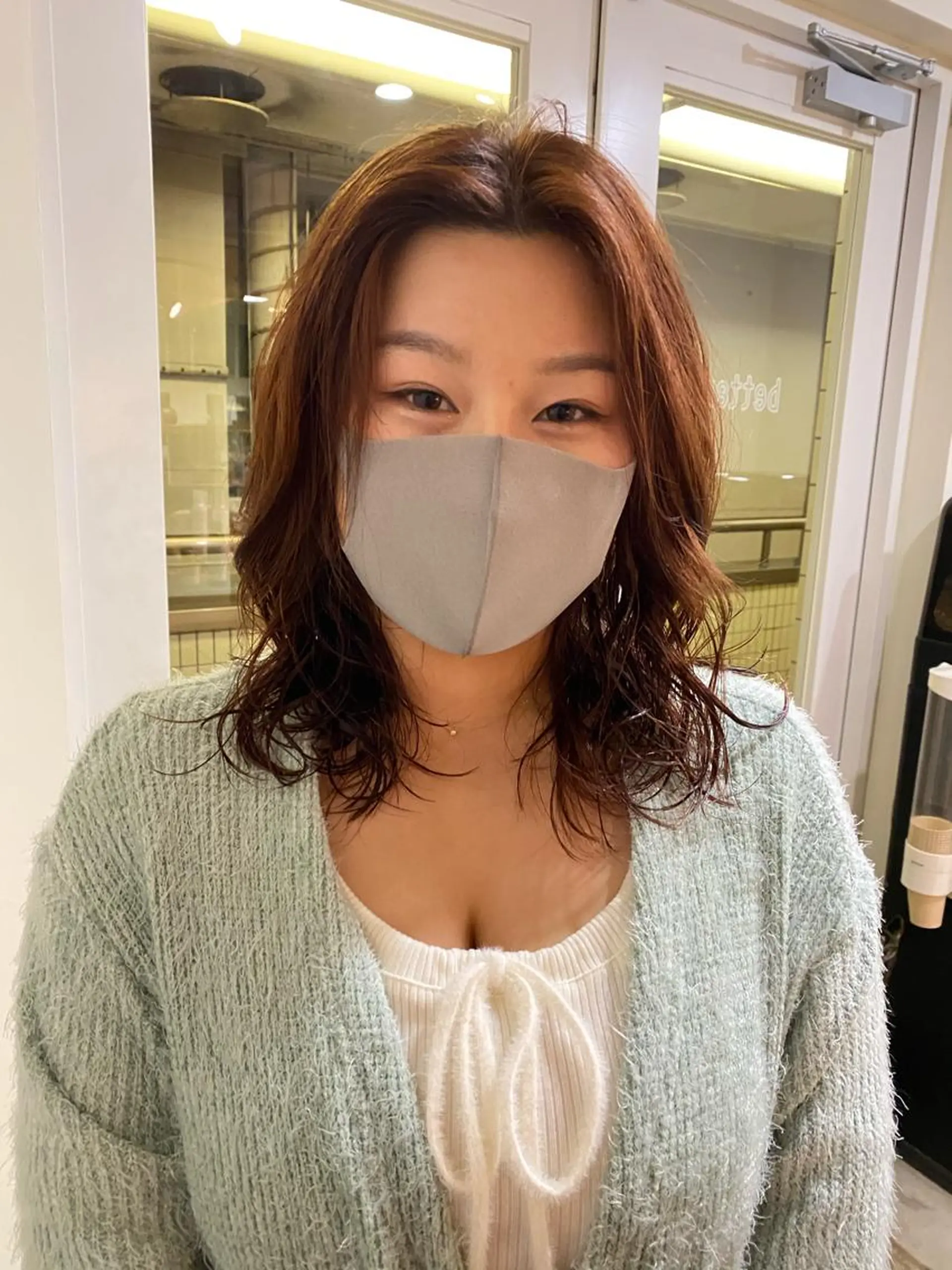 ミディアム パーマ longtemps所属・竹内 柚子のヘアスタイル