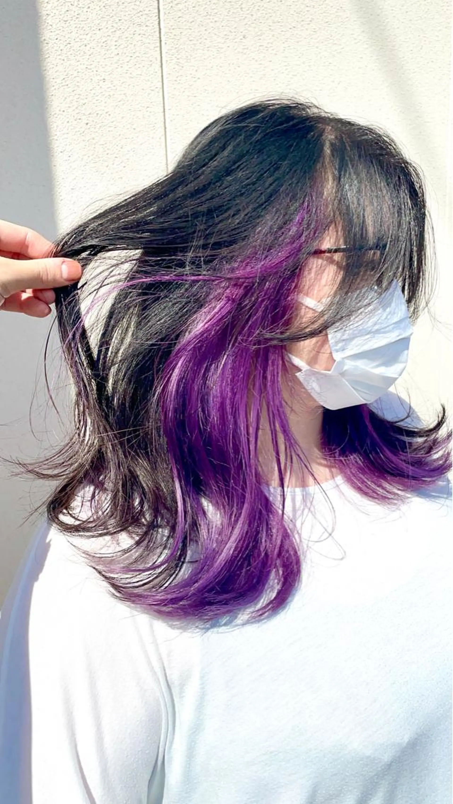 セミロング カラー バイオレットカラー ヘアカラー トリートメント ダメージレスブリーチ HIROSHIのヘアスタイル