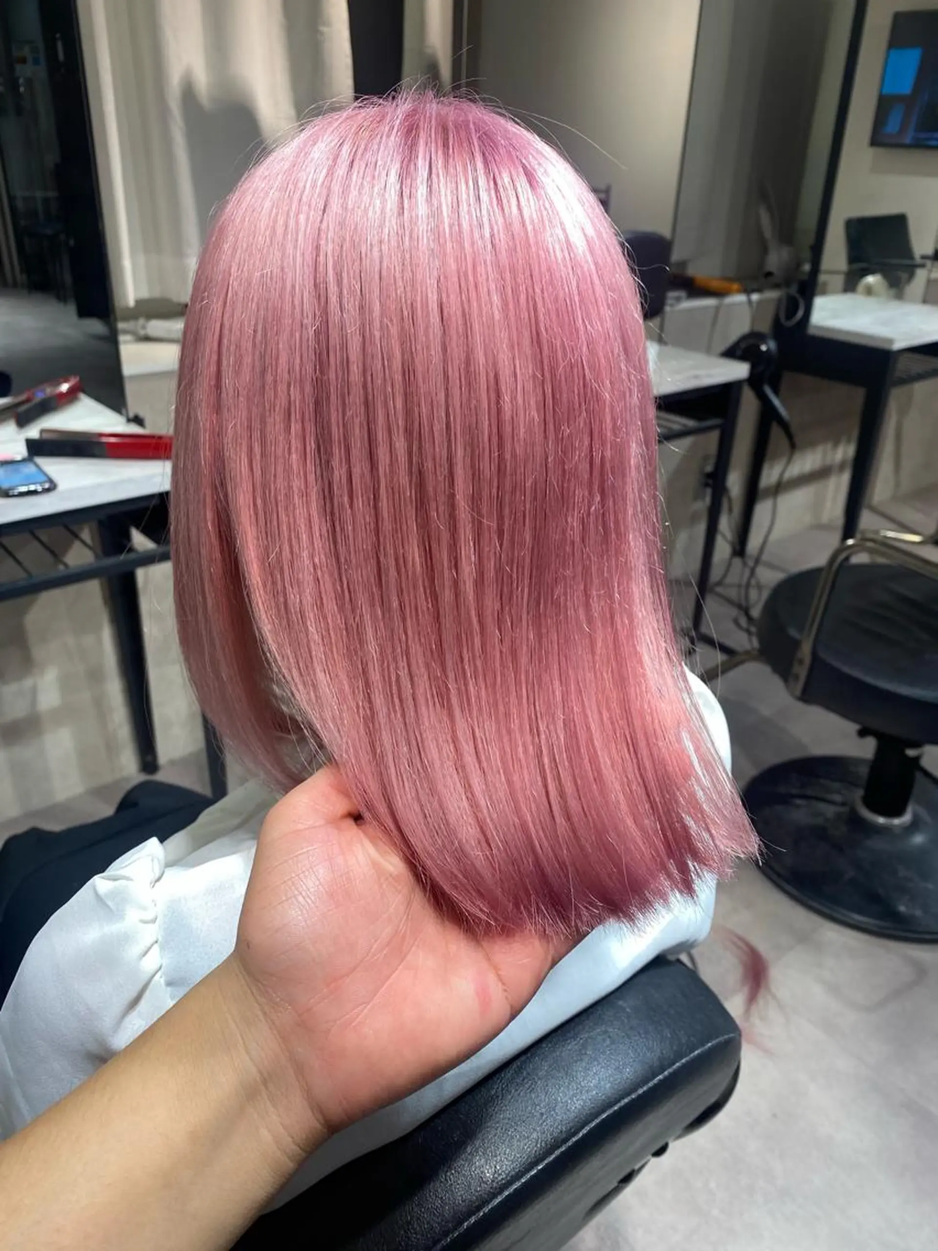 カラー ピンクカラー ホワイトピンク カット ヘアカラー Seleneコウキ ブリーチ/ハイトーンのヘアスタイル