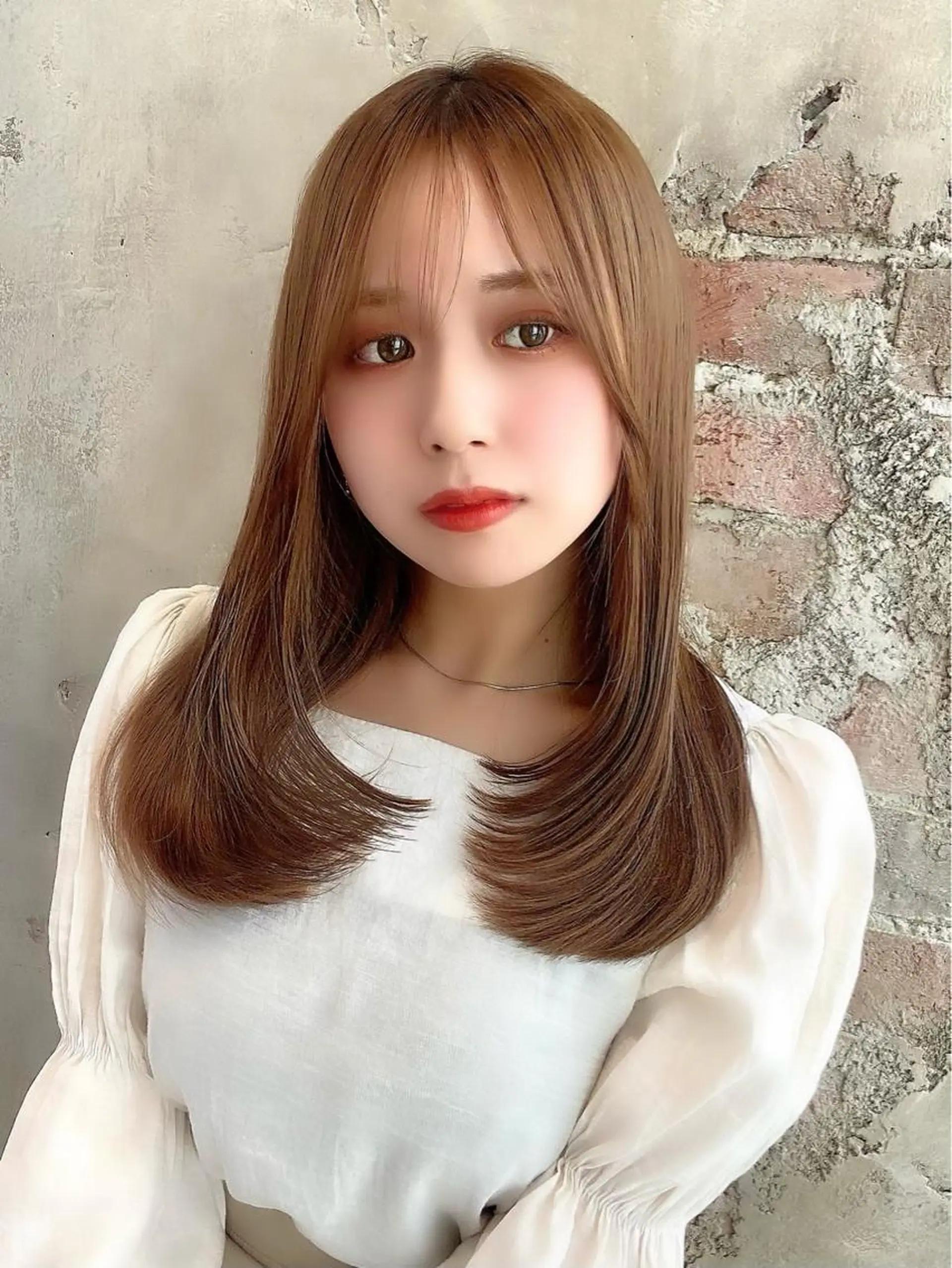 セミロング カラー パーマ ヘアアレンジ 韓国風ヘア レイヤーカット Surpass所属・🌈小顔似合わせ SHIHO🌈のヘアスタイル