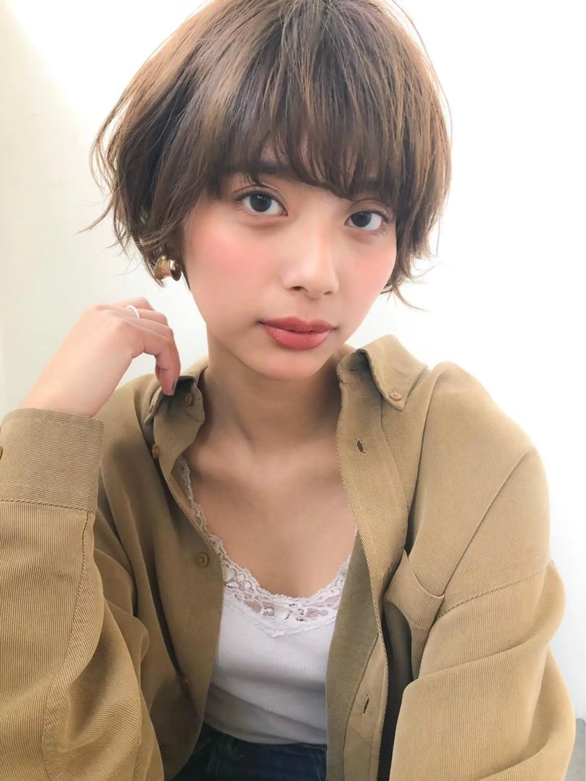 ショート カラー 大人っぽ♡上品な暖色 ♡ブリーチなし♡のヘアスタイル