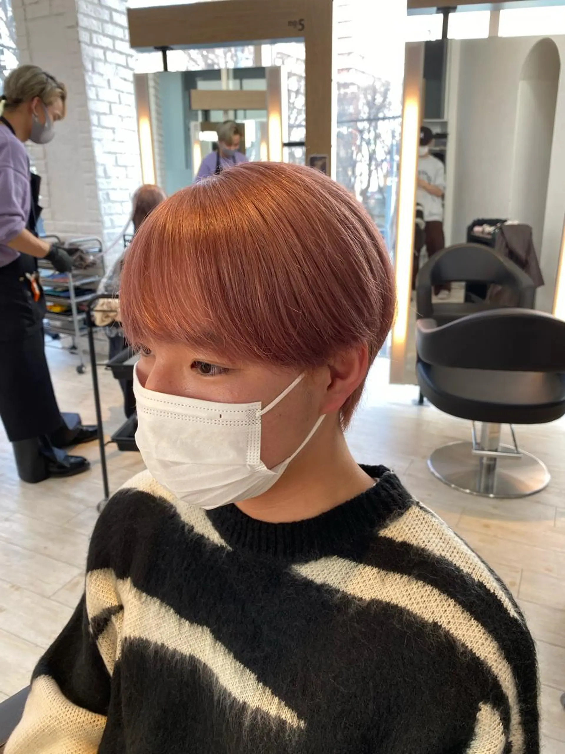 カラー ベージュカラー ピンクカラー ピンクベージュ カット ヘアカラー トリートメント 鈴木/ミルクティー/ ブリーチ/ボブ/のヘアスタイル