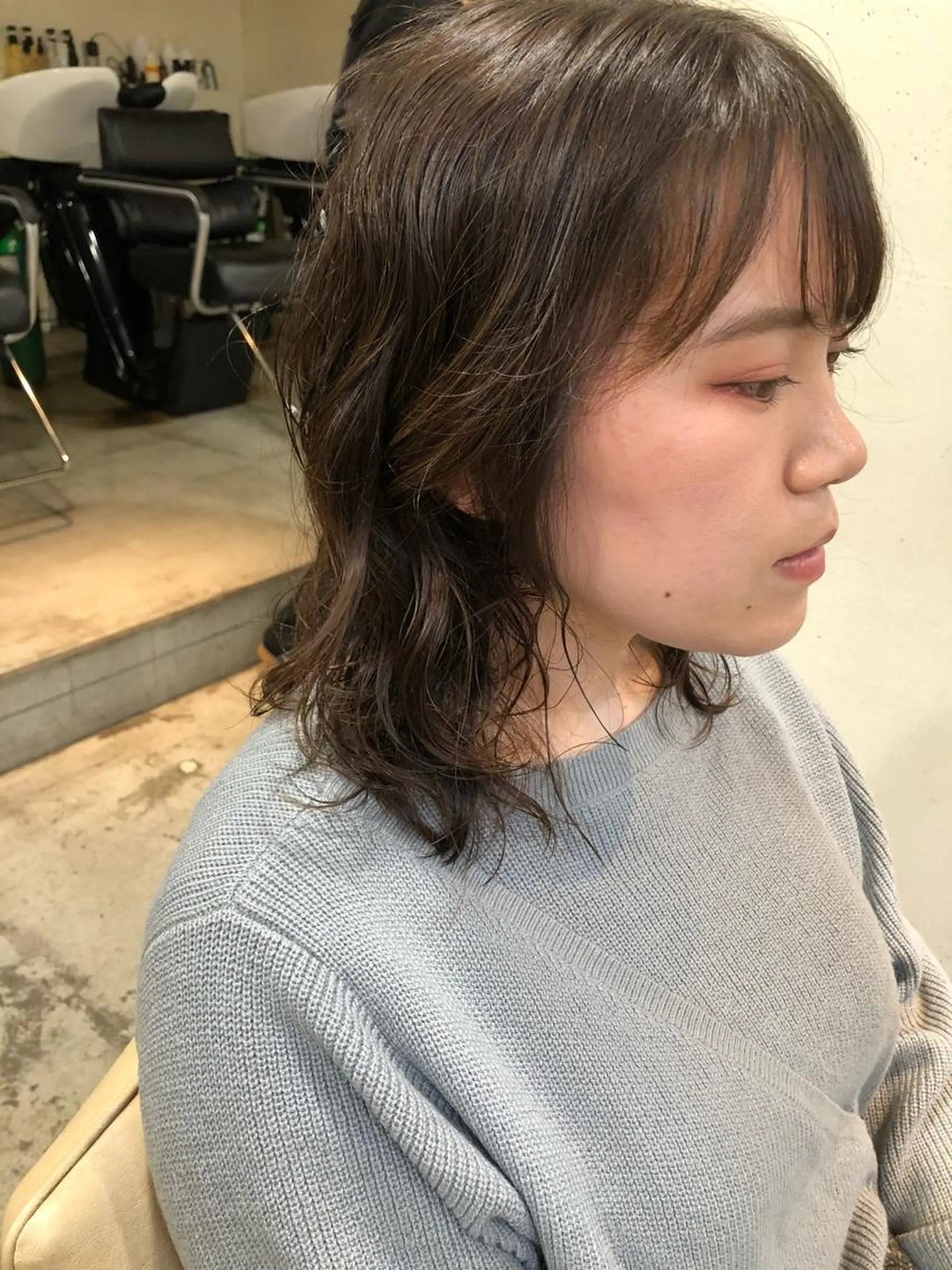 ミディアム パーマ ミディアムパーマ クロエ新宿所属・❏アンニュイパーマ 川原畑 拓也❏のヘアスタイル