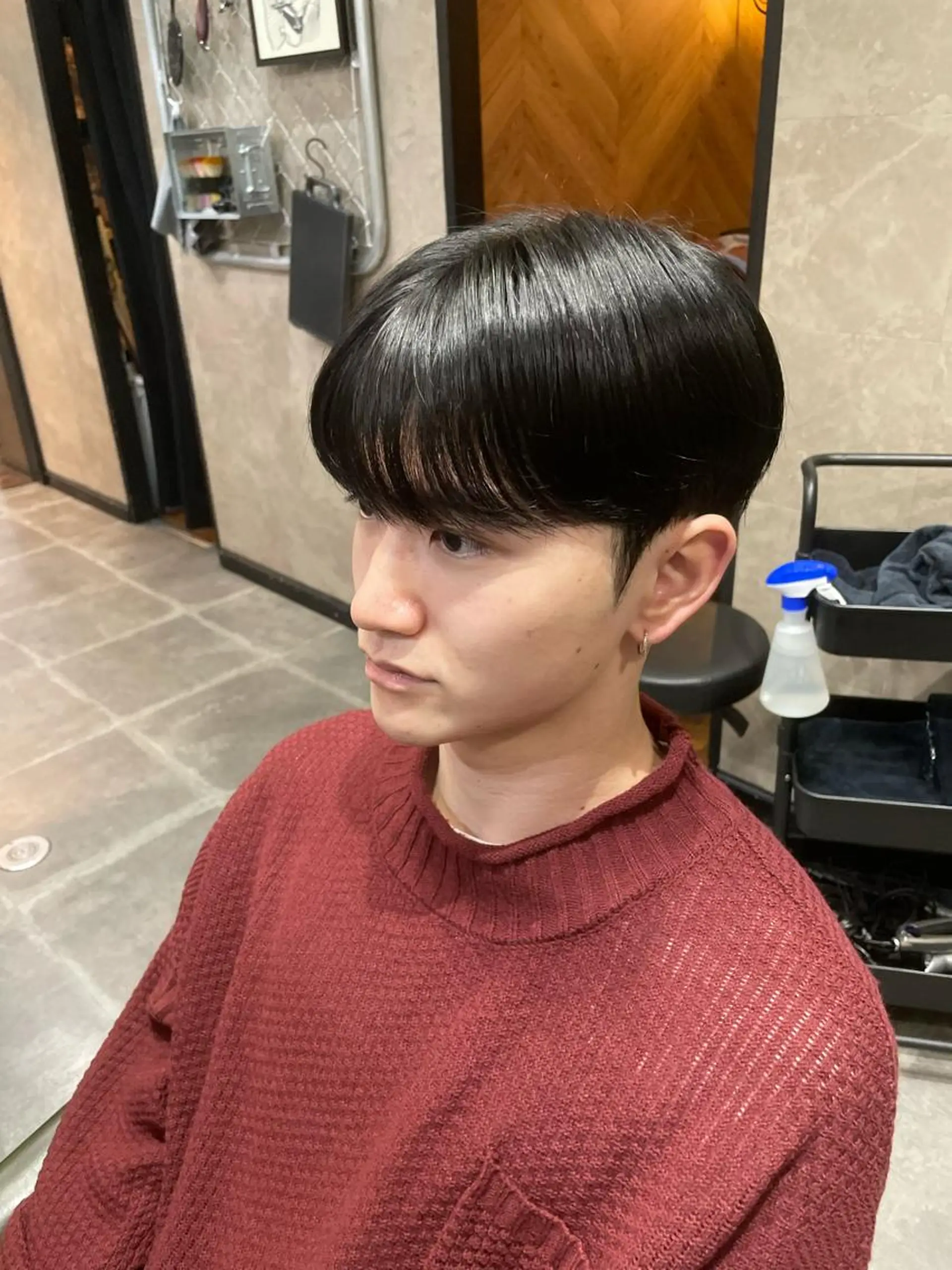 ショート カラー パーマ メンズ メンズ韓国風 マッシュ シースルーマッシュ 韓国風ヘア シースルーバング パーマ メンズカット✂️ パーマ寺西優真のヘアスタイル