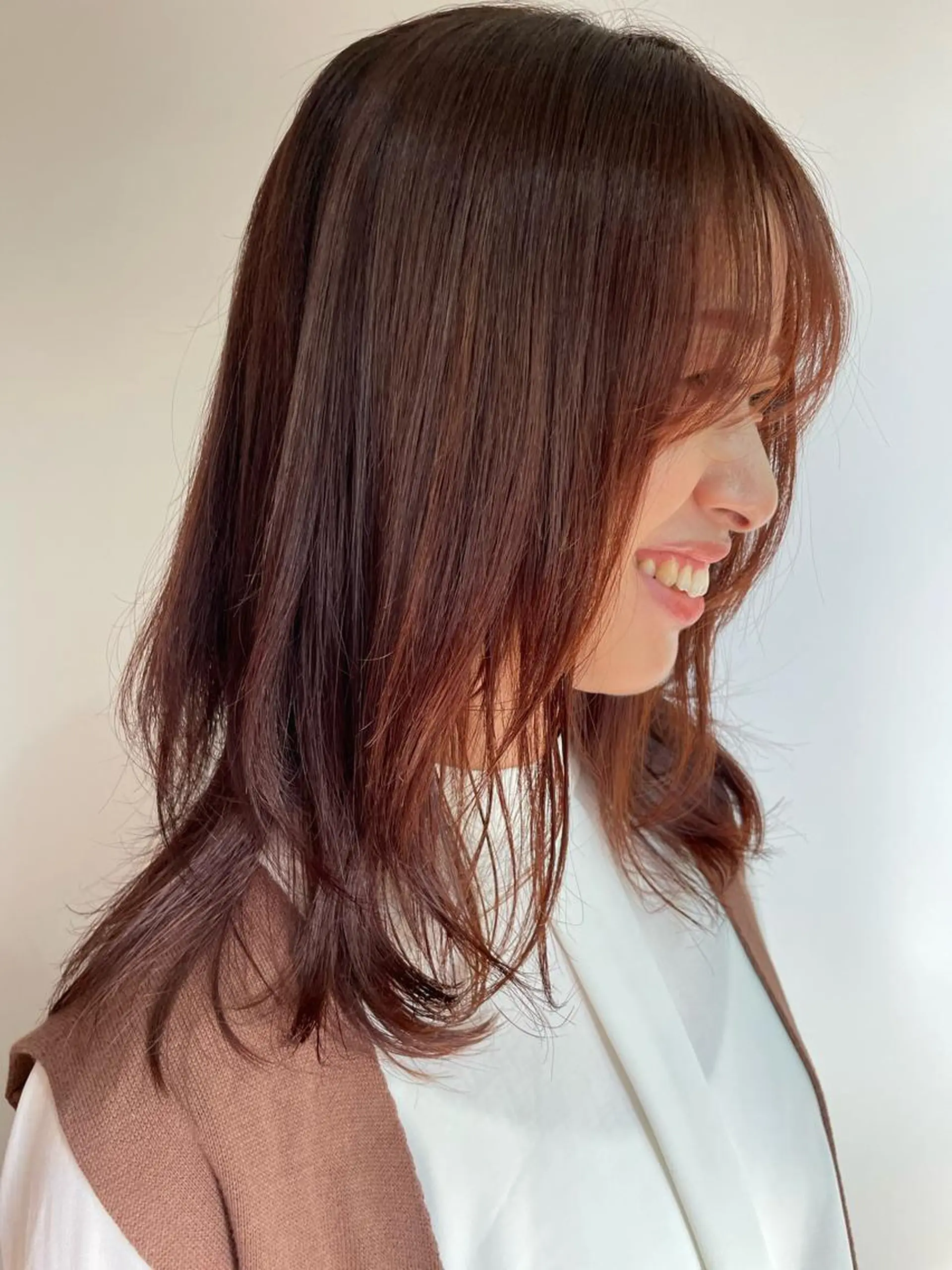 ミディアム カラー オレンジ ヘアカラー 足立 悠輔のヘアスタイル