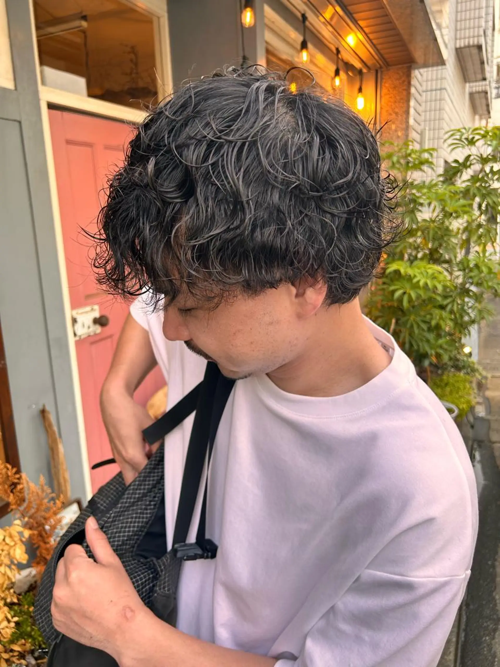 ショート パーマ メンズ カット パーマ 清水千優/パーマ/透 明感カラー/メンズのヘアスタイル