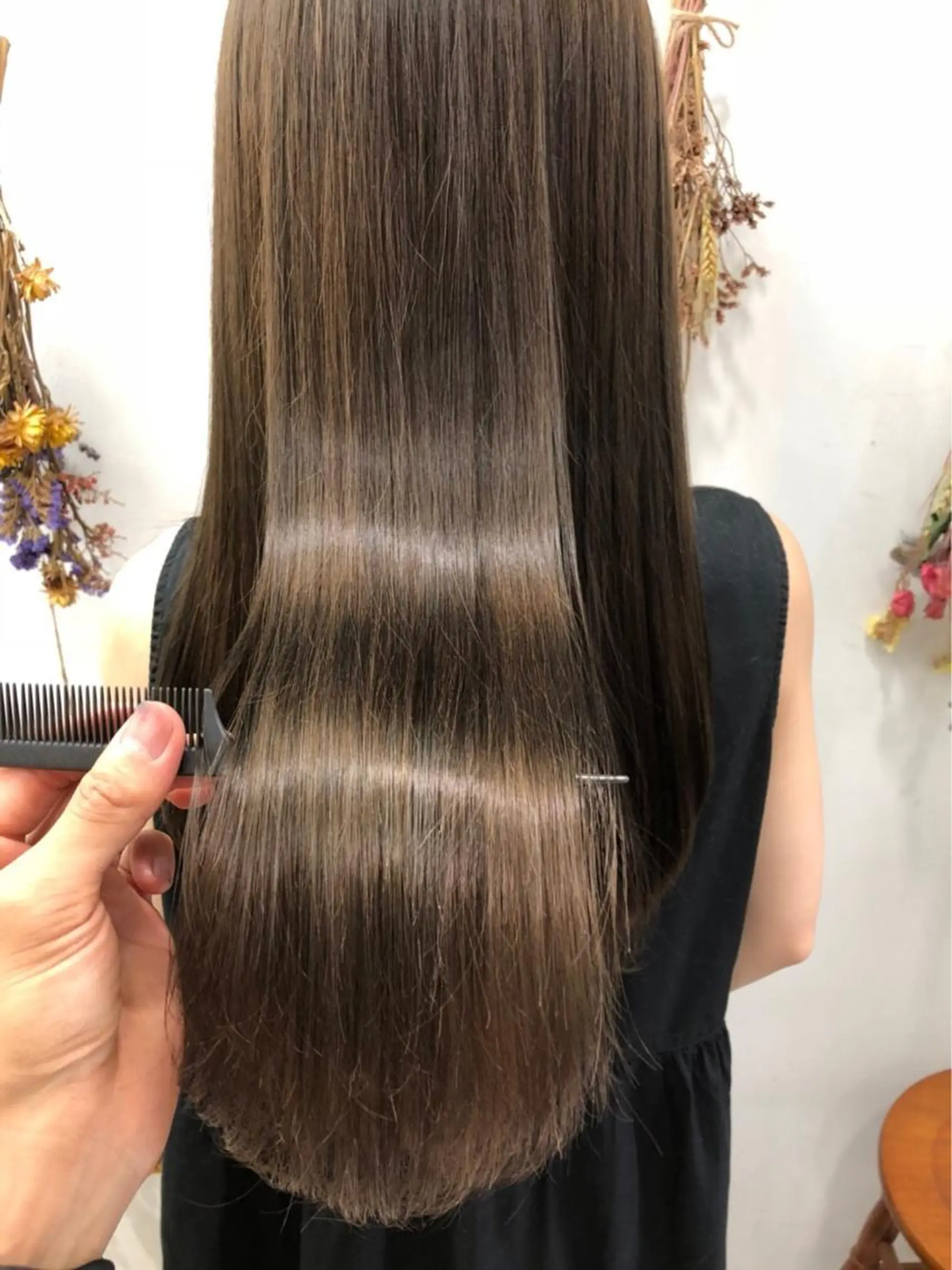 ロング パーマ 縮毛矯正 縮毛矯正/髪質改善 /韓国風　山川春輝のヘアスタイル