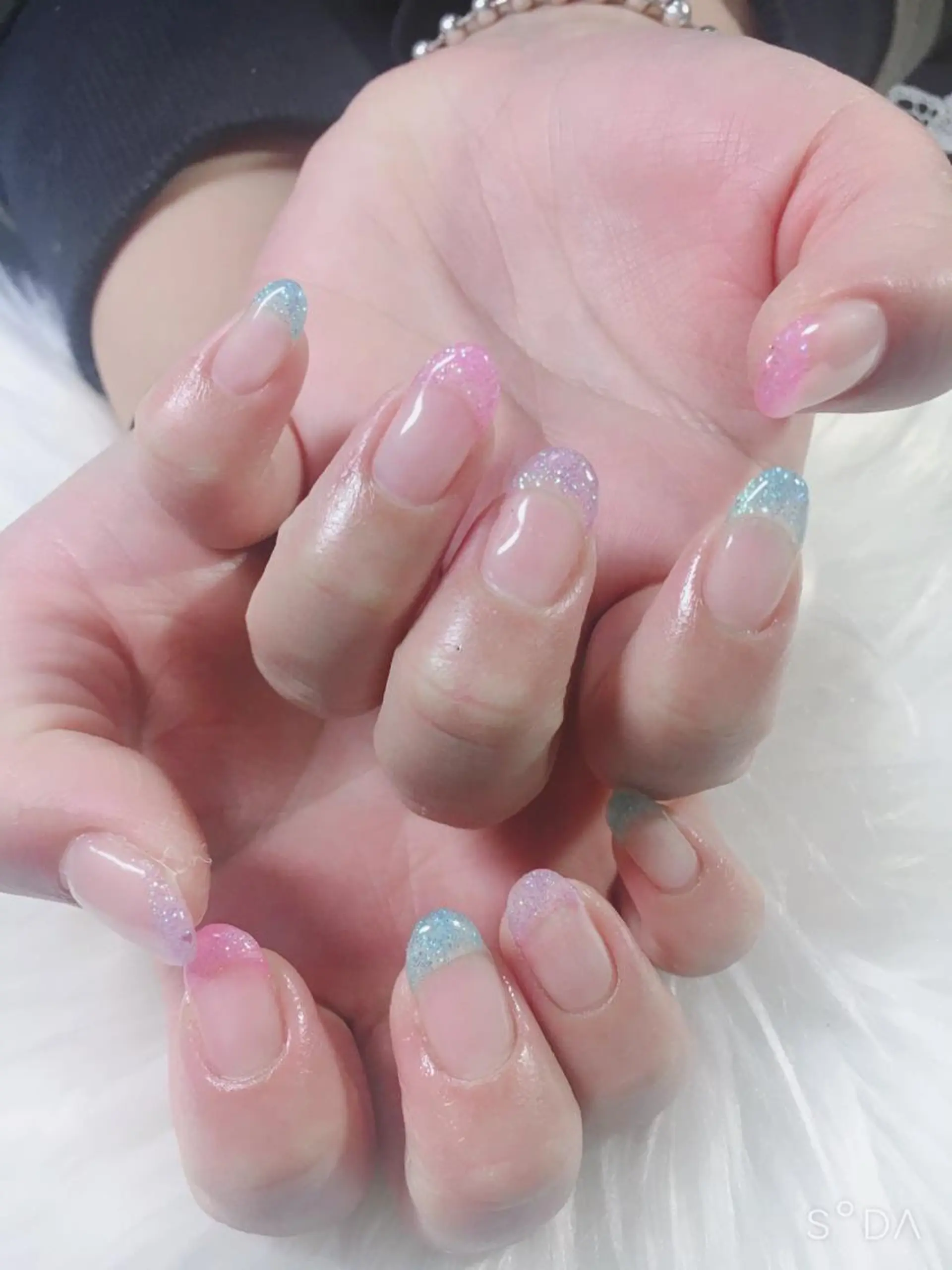 ネイル フレンチネイル ラメ(グリッター) ハンドネイル フットネイル miwa ミワのネイルデザイン