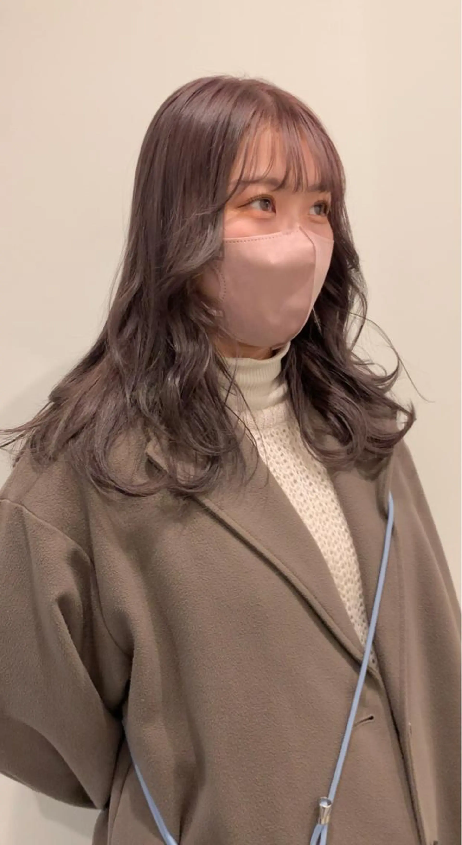 セミロング ヘアカラー 落合希 Olivebeigeのヘアスタイル