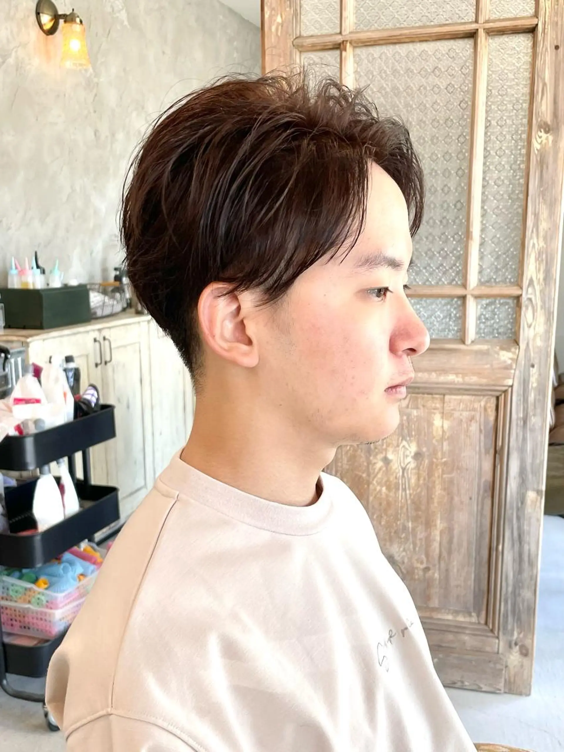 ショート メンズ 岡田 恭明のヘアスタイル