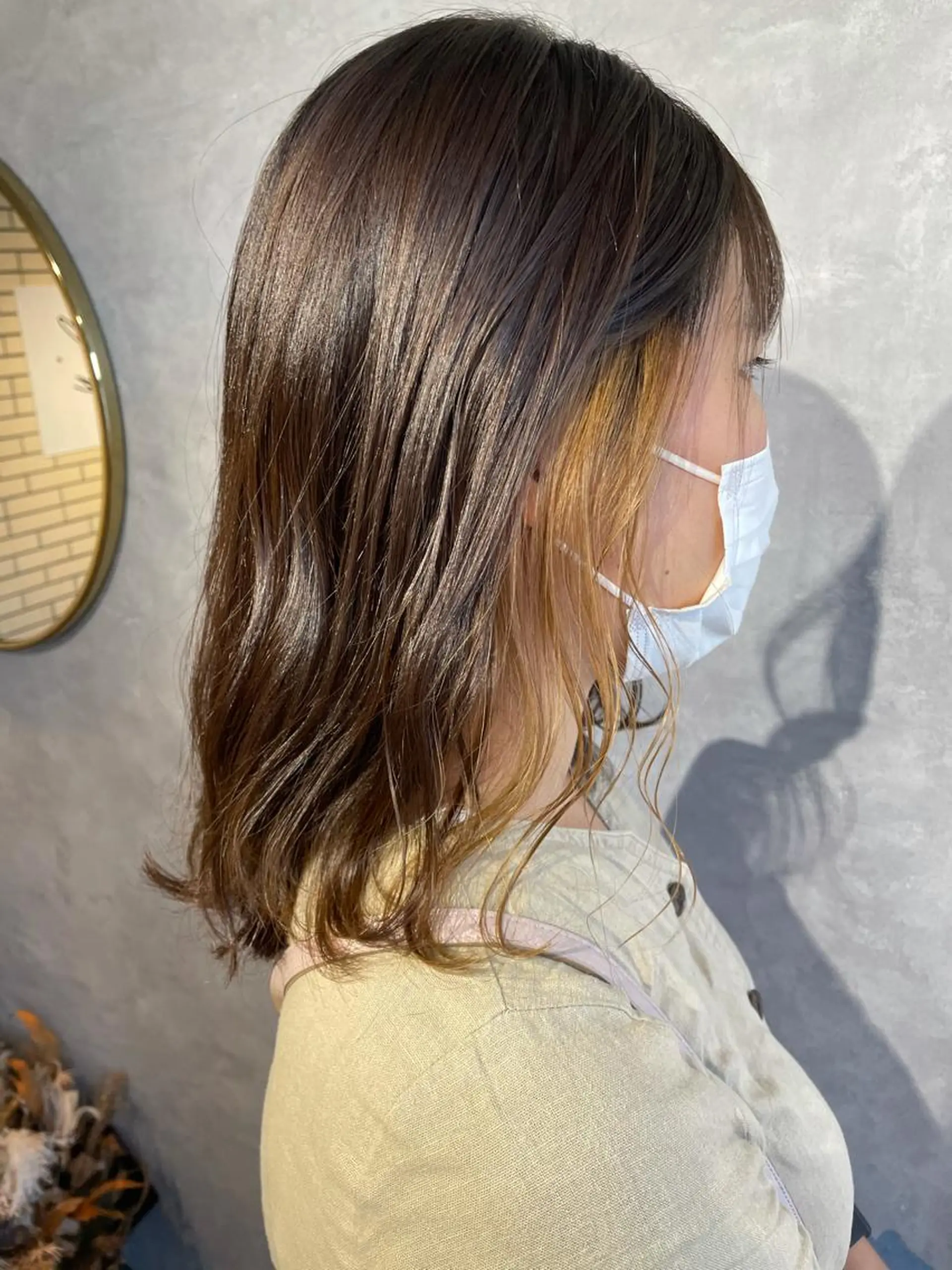 ミディアム イエローカラー ヘアカラー 【髪質改善】 川津翔太のヘアスタイル