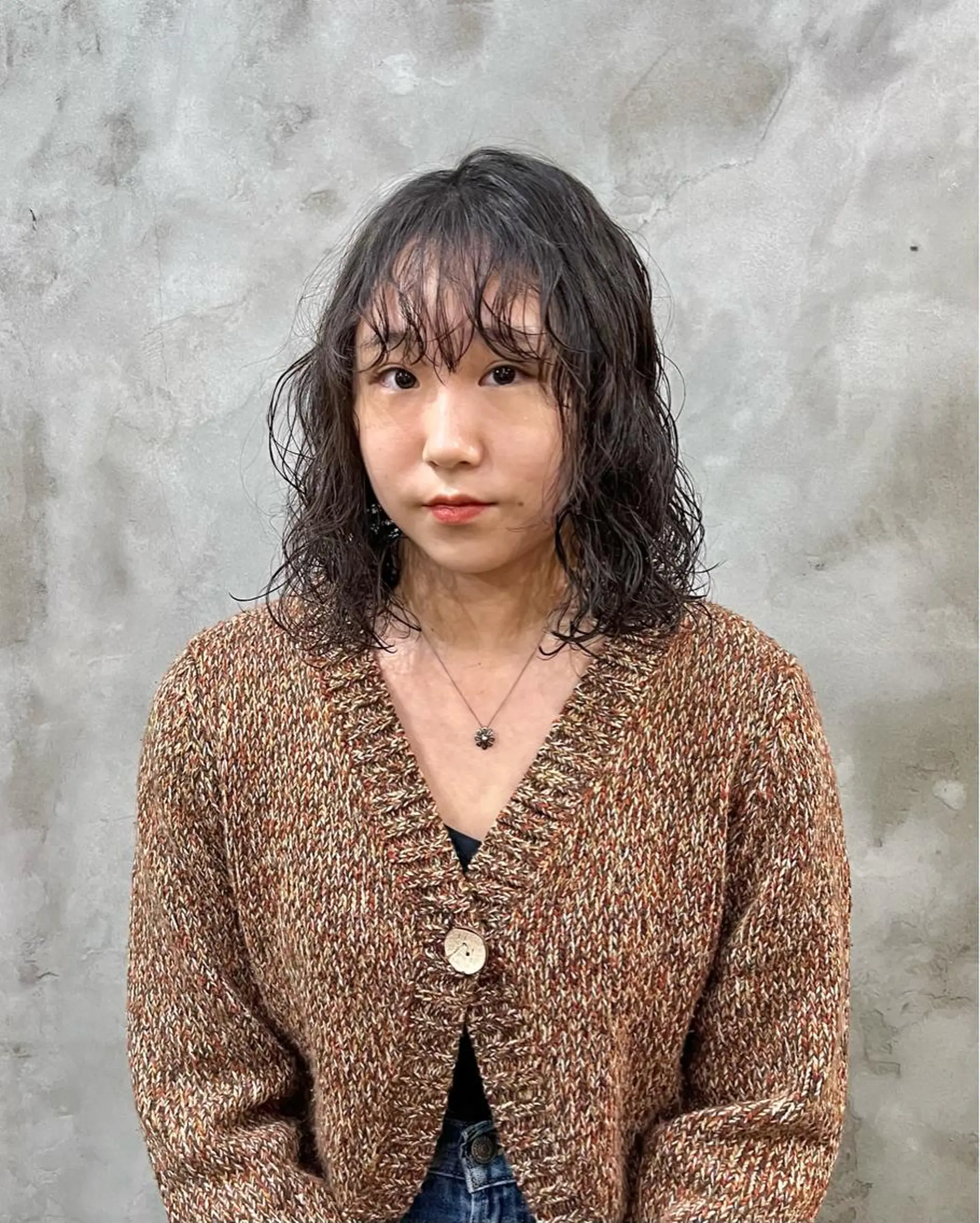 ミディアム パーマ カット パーマ トリートメント 木村陸弥 似合わせ 透明感カラー🌿のヘアスタイル