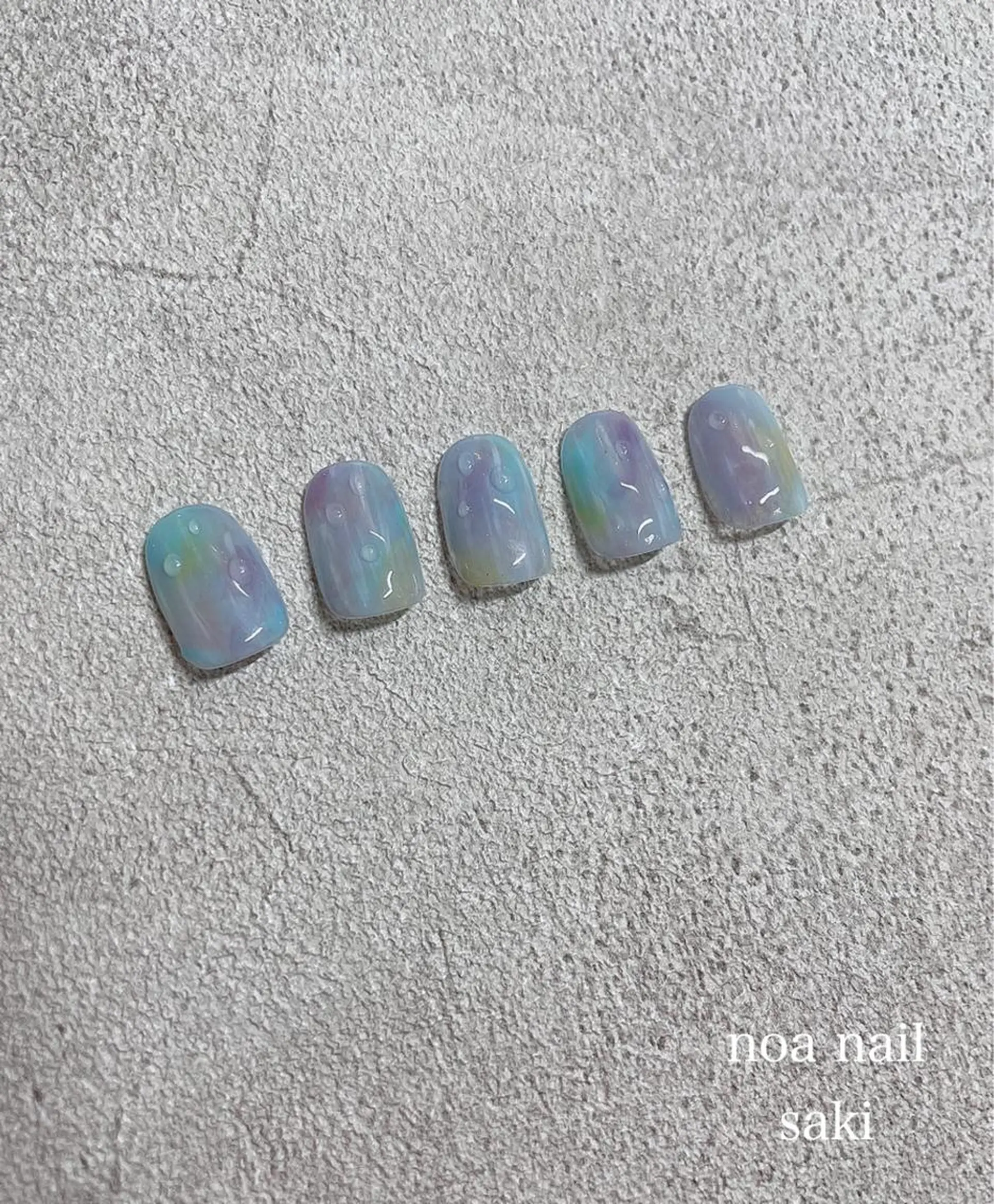 ネイル アートネイル オーロラネイル ジェルネイル 氷ネイル・うるうるネイル ミラーネイル nailsalon noa所属・nailist sakiのネイルデザイン