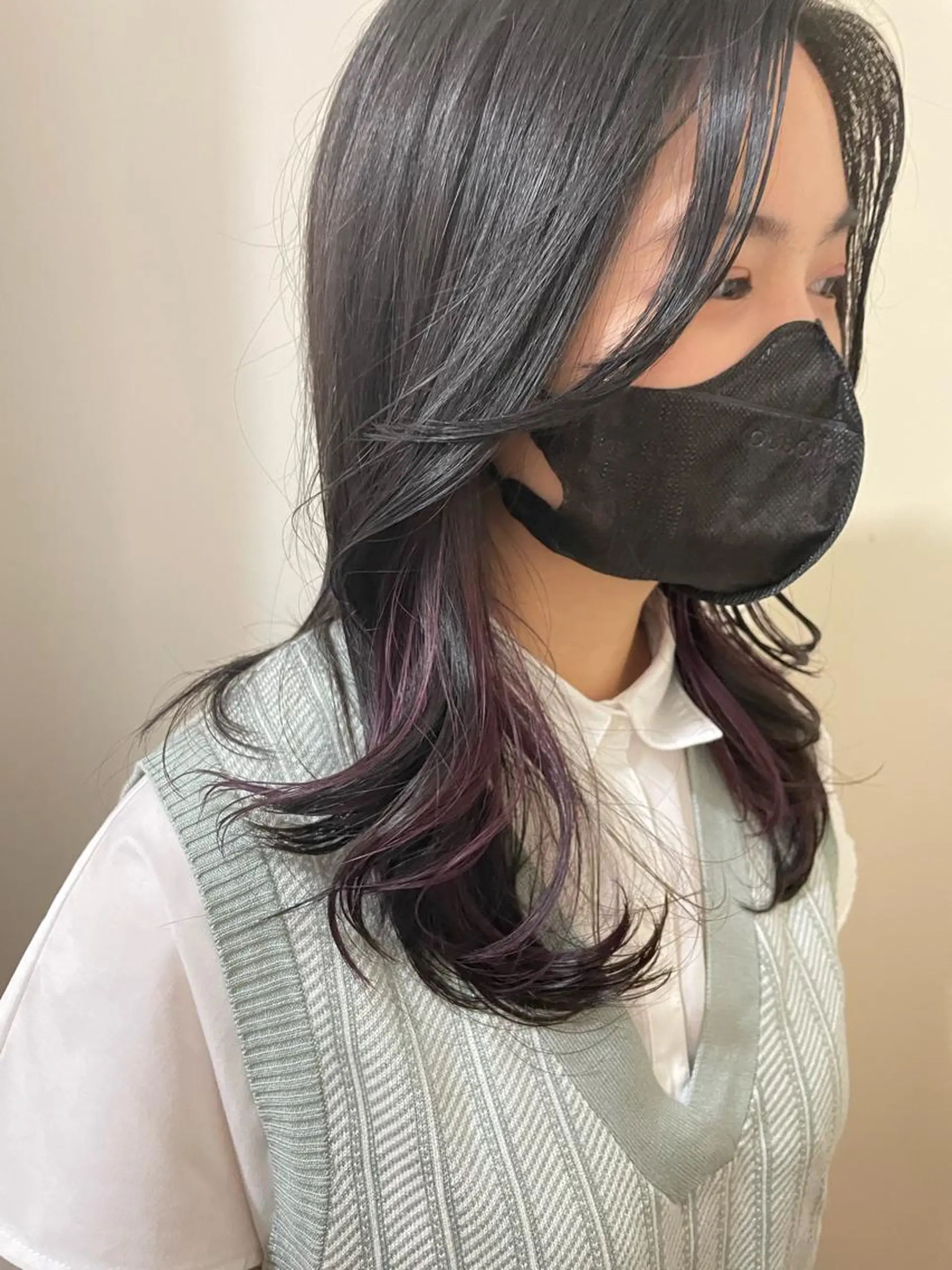 セミロング カラー インナーカラー パープルカラー ヘアカラー 🦋透明感 艶カラー Rie🦋のヘアスタイル