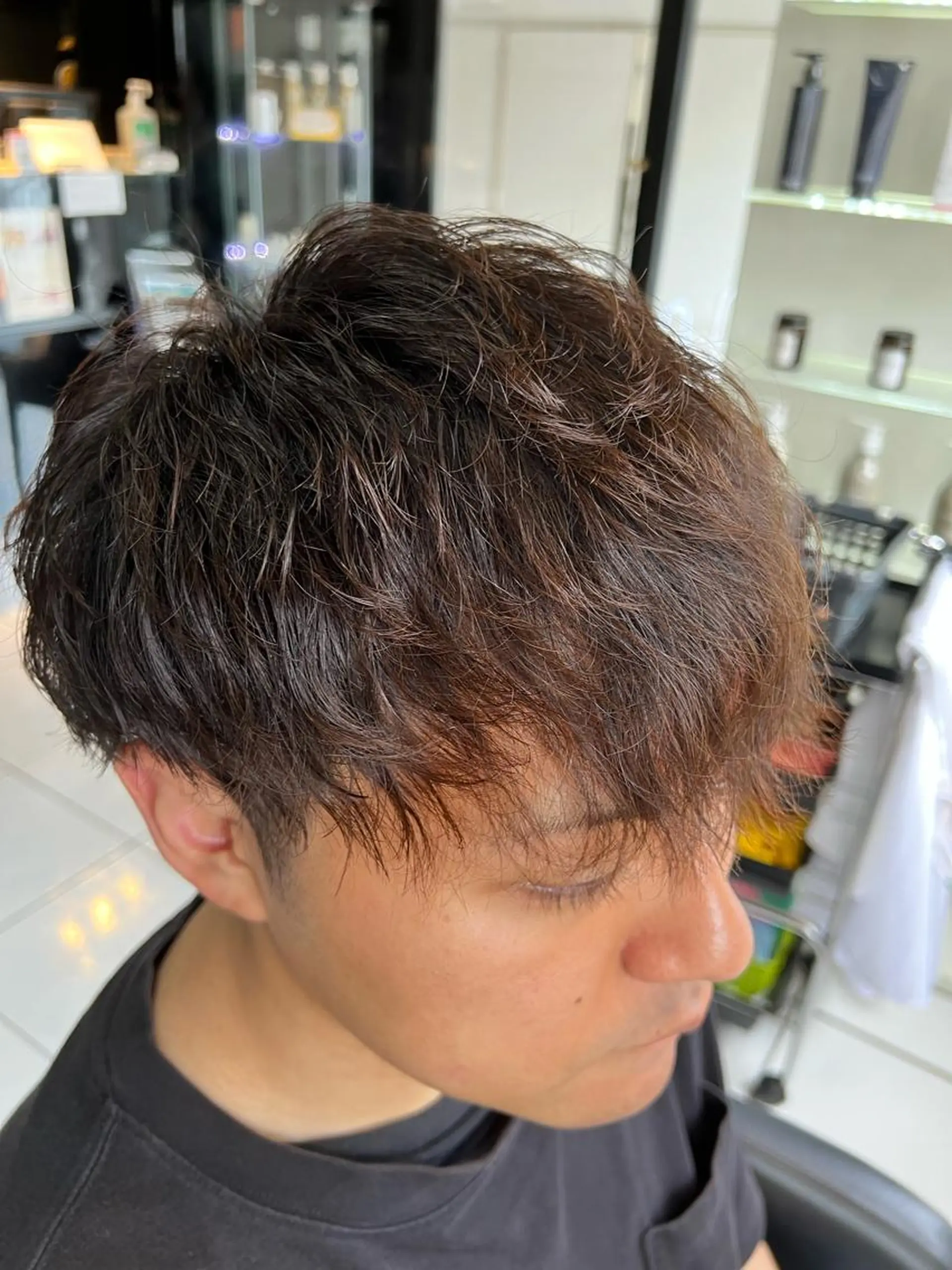 パーマ メンズ センターパート フェードカット カルマパーマ マッシュ メンズパーマ カット パーマ パーマ特化美容師 茂木広幸のヘアスタイル