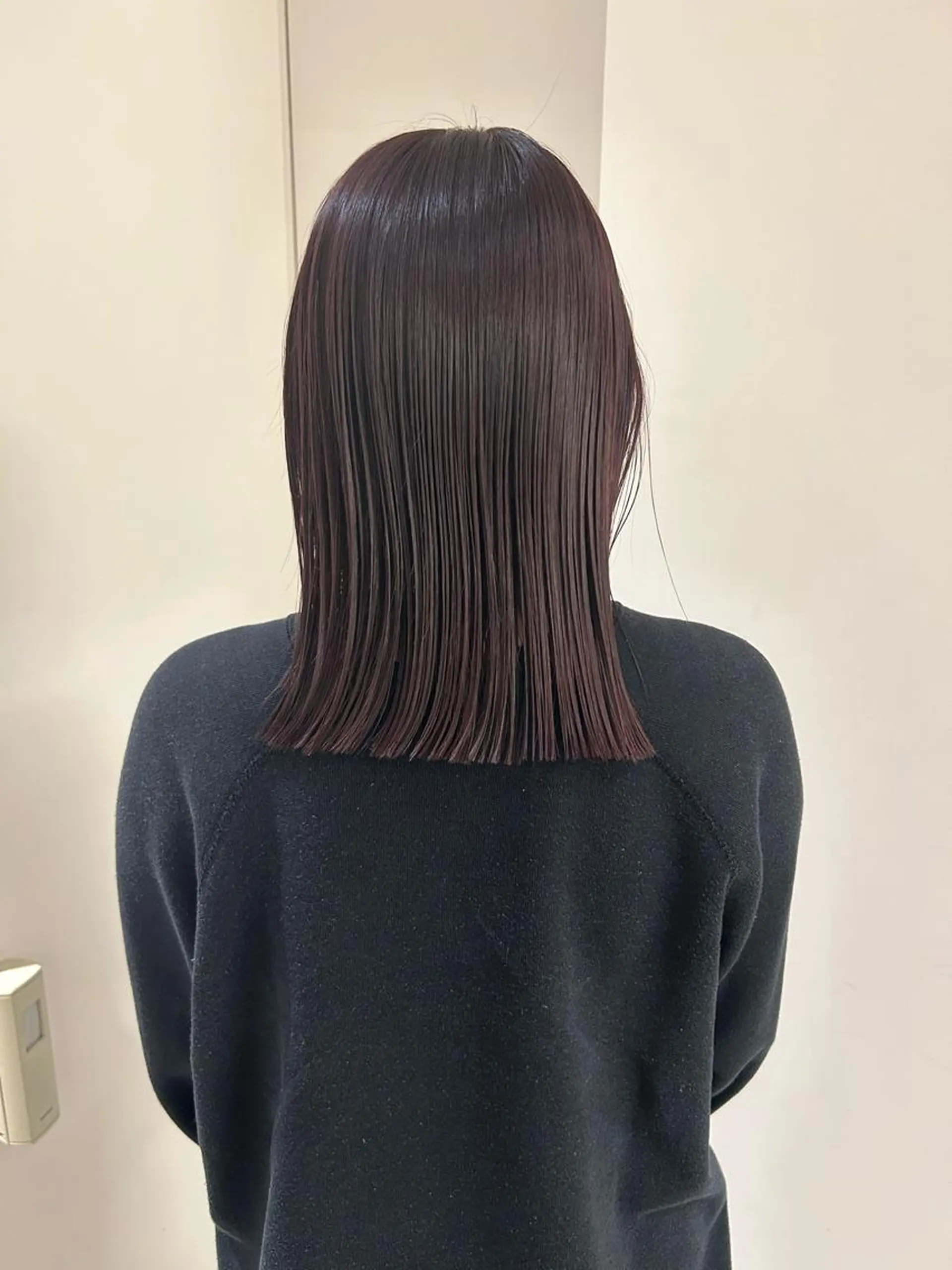 ミディアム カラー パープルカラー ボブ 、 、のヘアスタイル