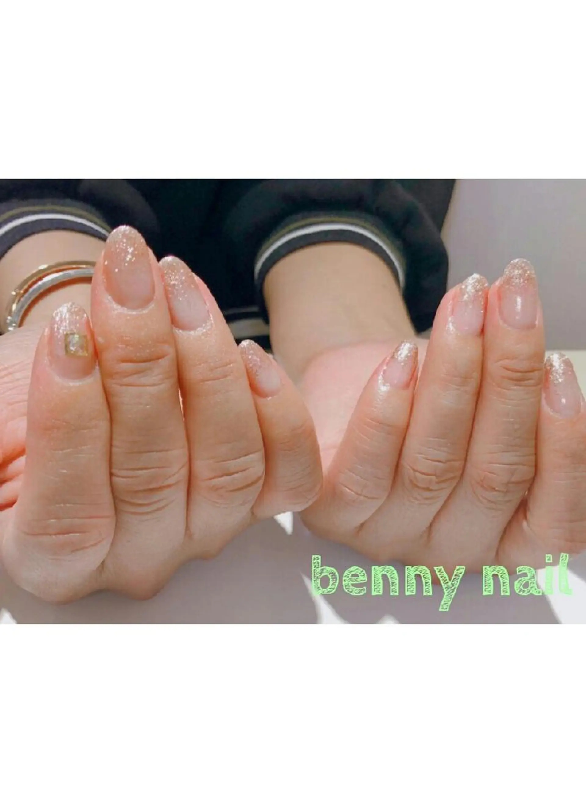 ネイル ゴールド グラデーション ピンク 最終受付23時半 benny nailのネイルデザイン