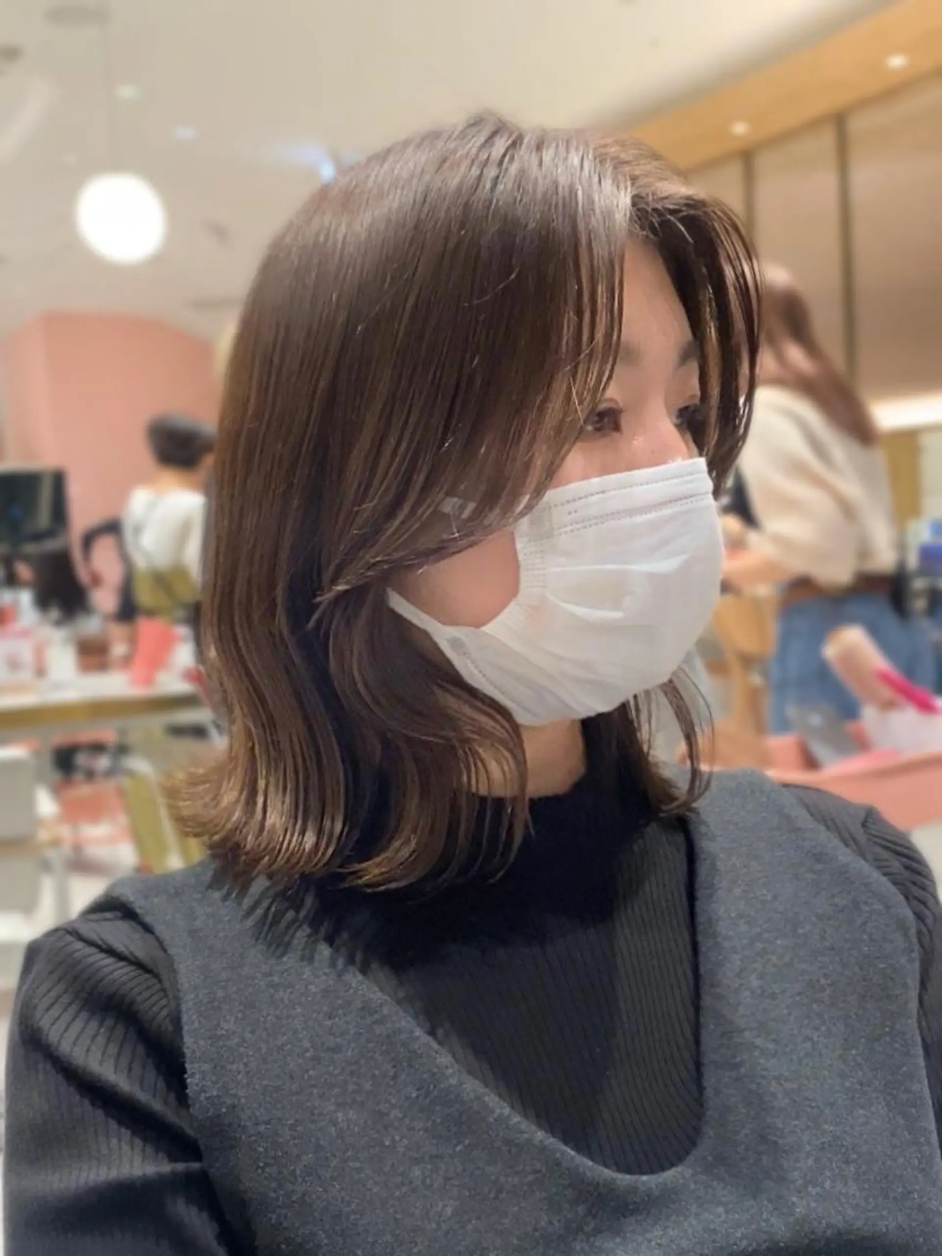 ミディアム カラー パーマ ヘアアレンジ カット ヘアカラー トリートメント ヘアセット 小野寺瑞希 /最小顔カットのヘアスタイル