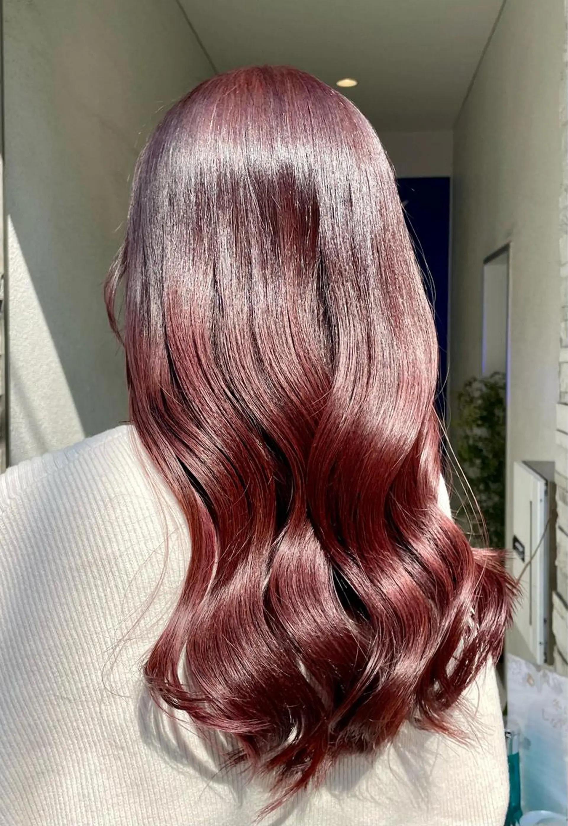 ロング カラー ブリーチ ブリーチなしカラー レッドカラー ヘアカラー 💖KANAMI💖 似合わせヘアスタイルのヘアスタイル