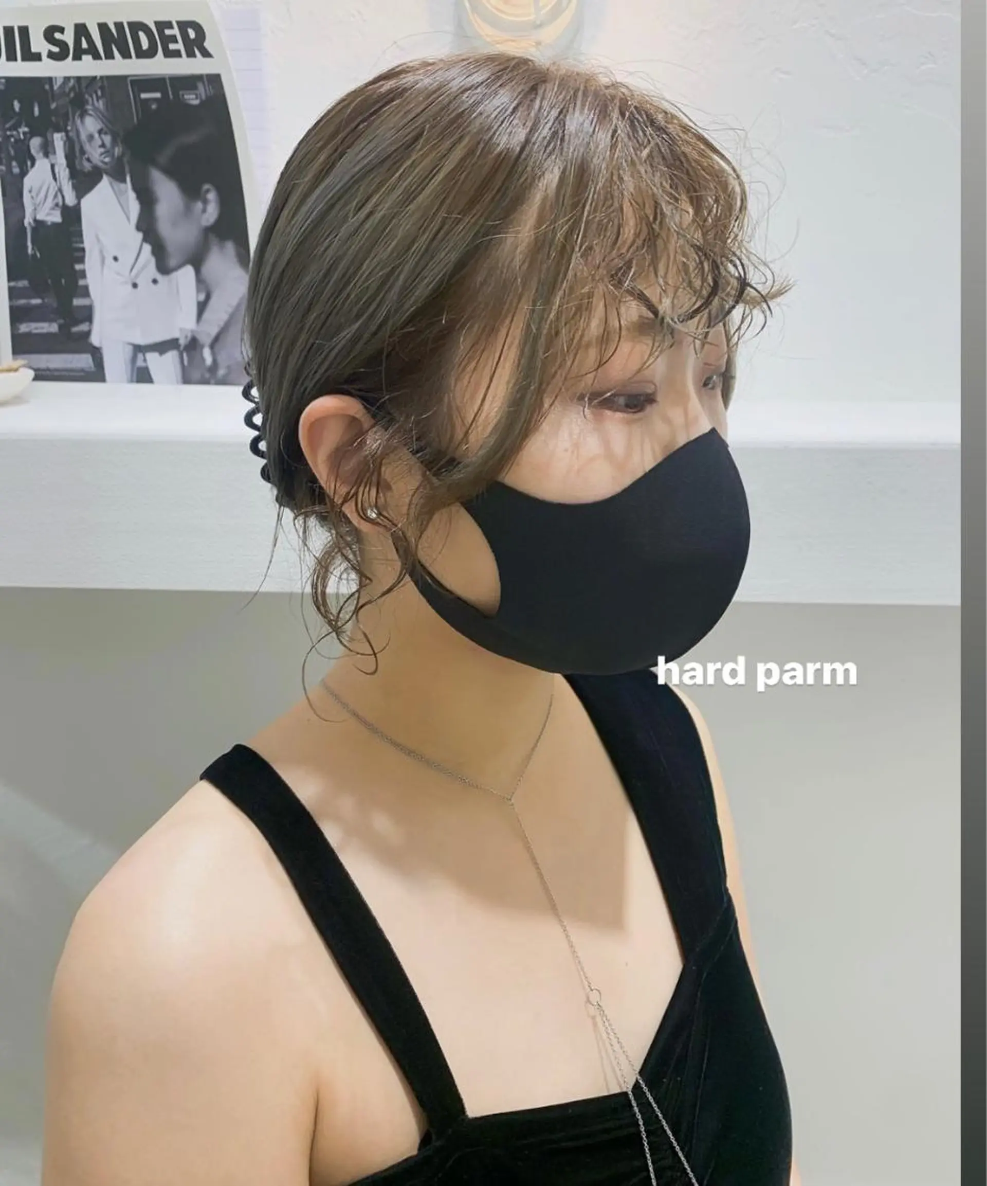 セミロング カラー パーマ 顔周りレイヤー 🎀マリノのヘアスタイル