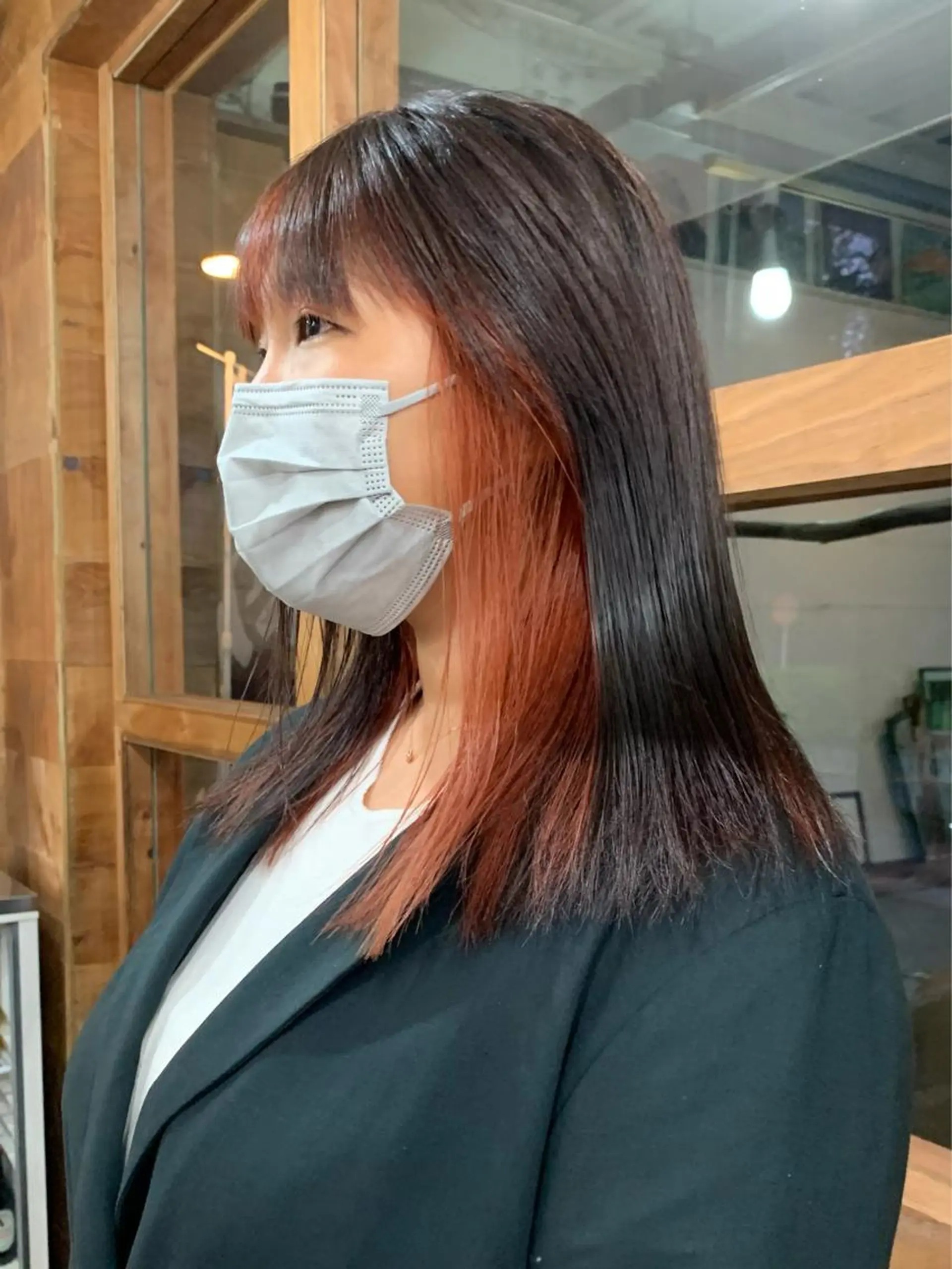 ミディアム カラー 似合わせウルフ/ レイヤー/山本祐輔のヘアスタイル