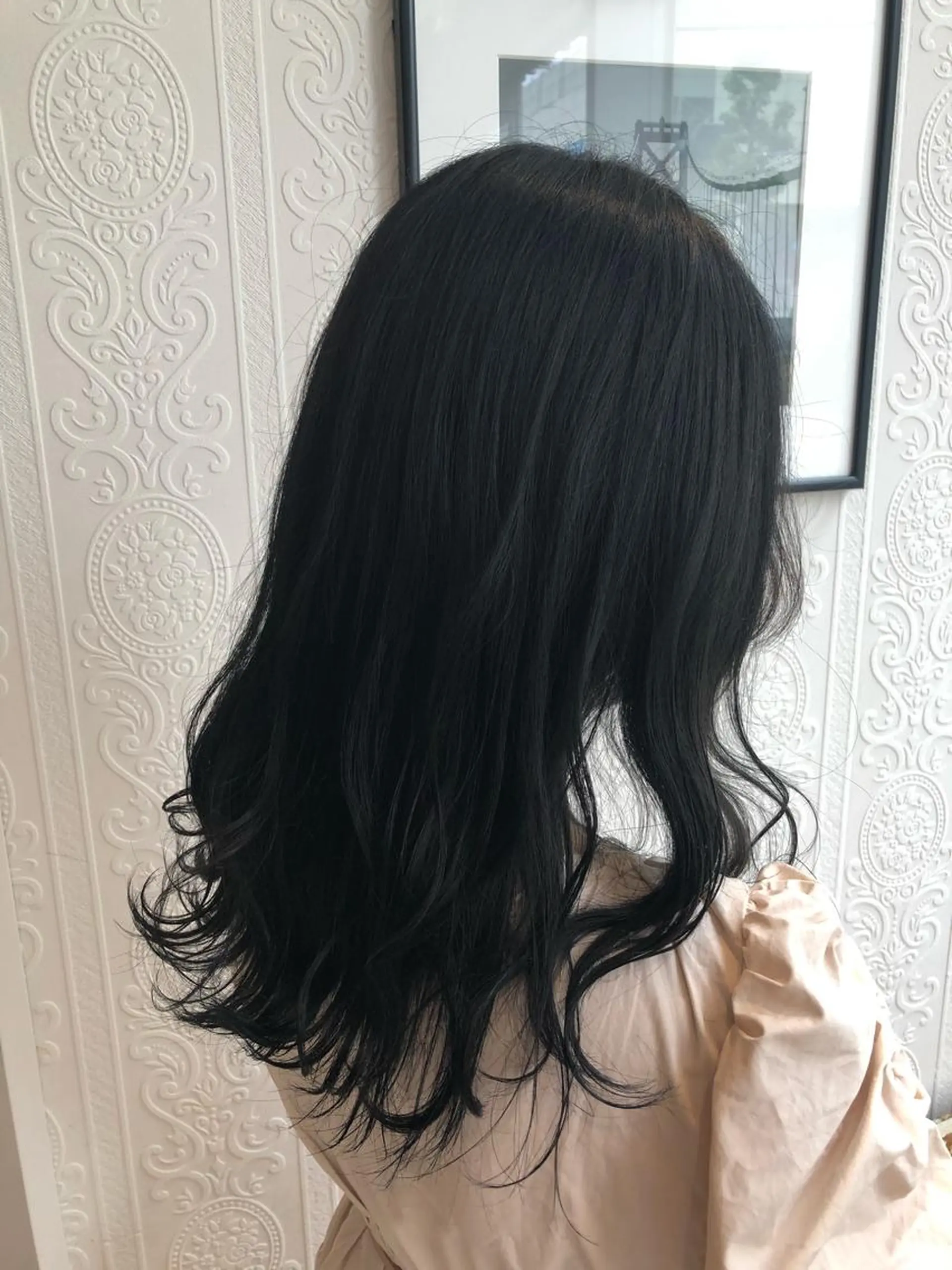 ロング カラー 黒髪 ブルーカラー ブルーブラック 🍀富久 永梨🧸のヘアスタイル