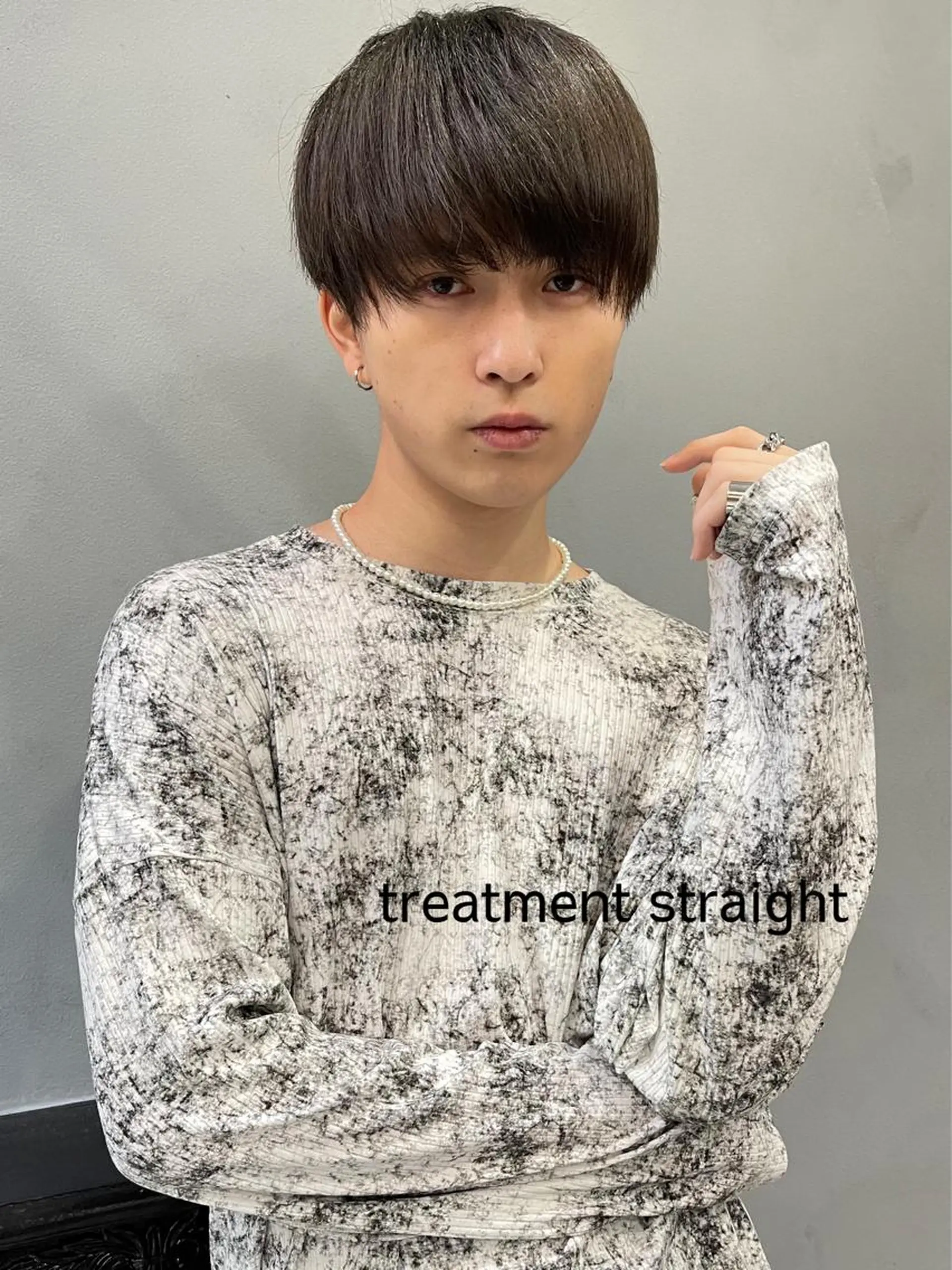 ショート パーマ メンズ メンズブリーチ センターパート フェードカット マッシュ メンズパーマ カット 縮毛矯正 トリートメント メンズカット/パーマ Yoshiのヘアスタイル