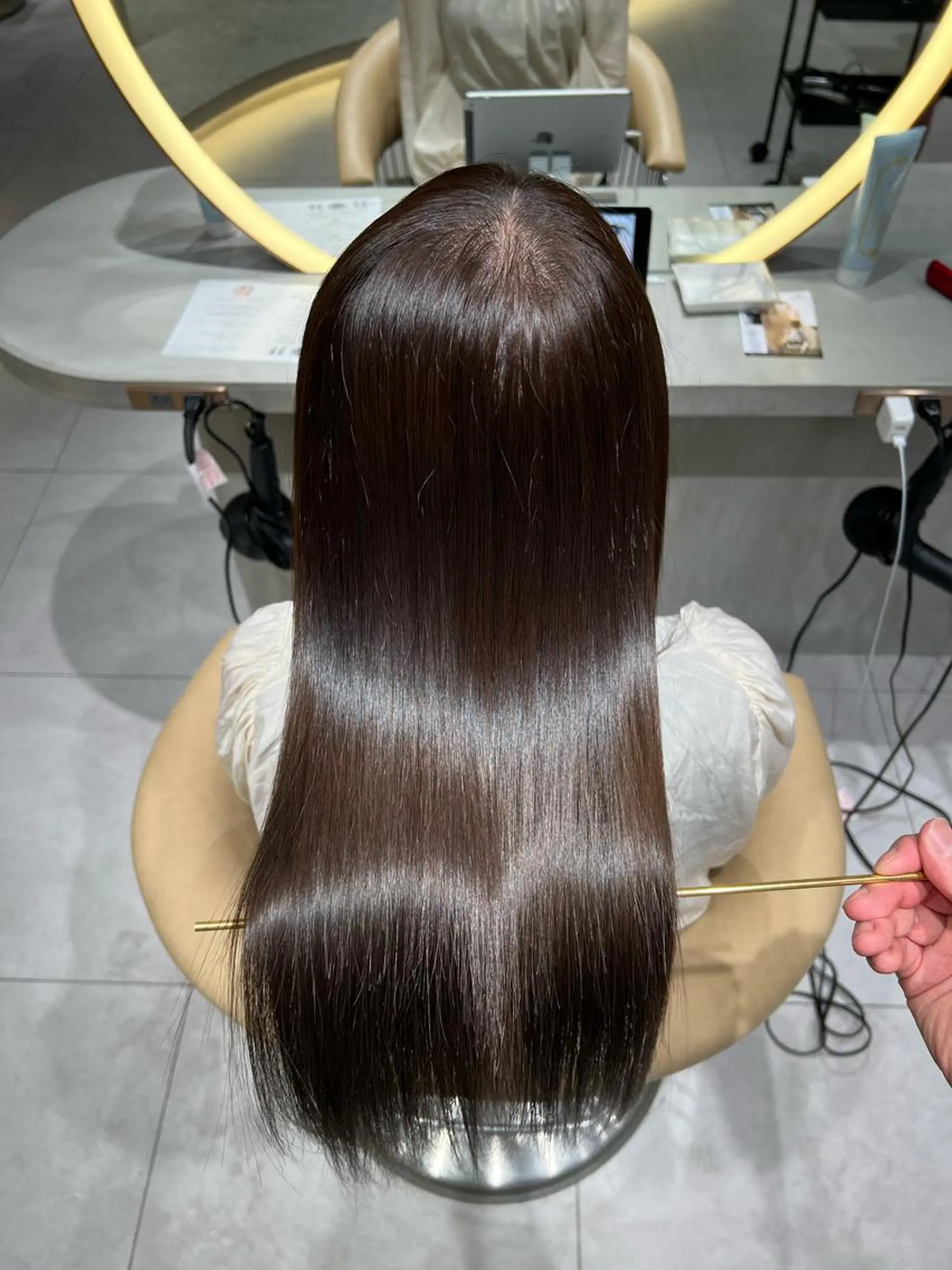 ロング 髪質改善 カット トリートメント 福岡縮毛矯正✨️ ストレート 向井和輝のヘアスタイル